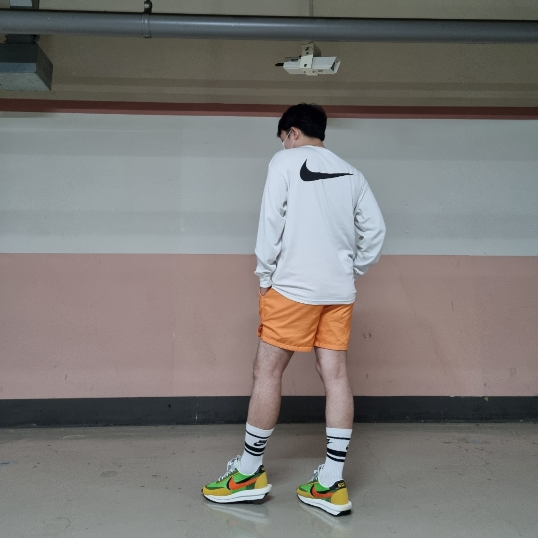 Nike x Stussy Big Swoosh LS T-Shirt White - US/EU, Nike x Sacai LDWaffle Green Multi 착용 스타일