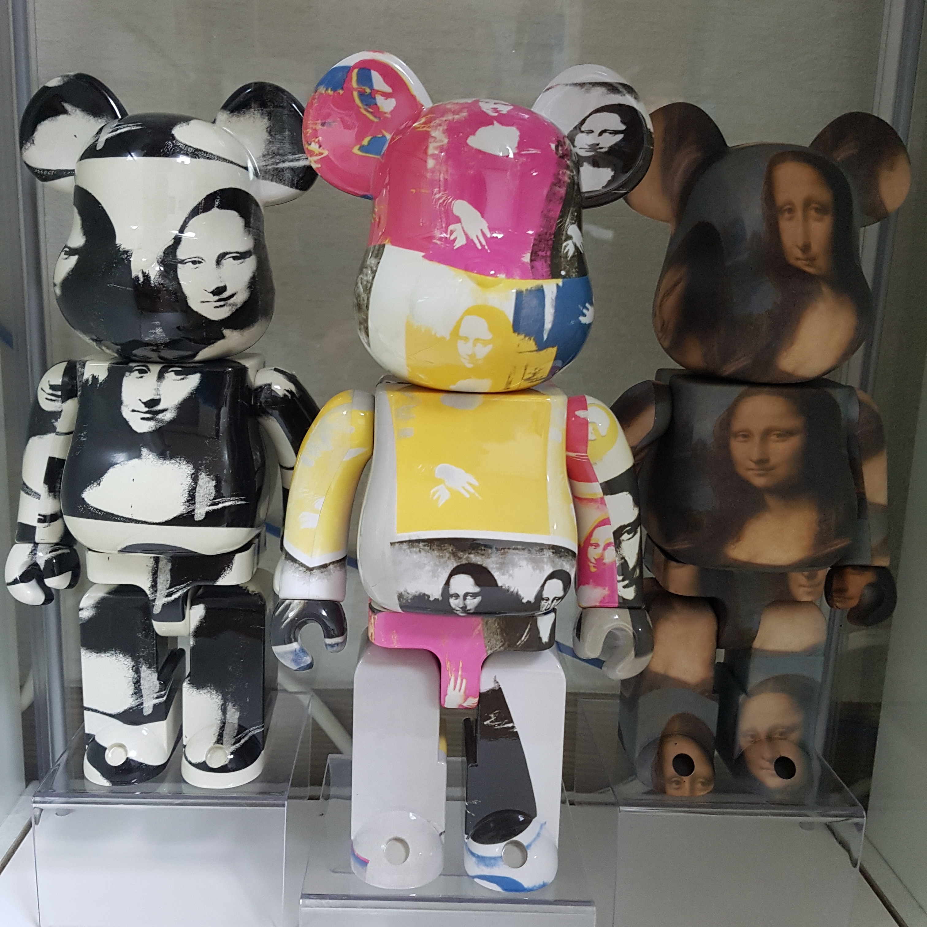 Bearbrick Andy Warhol Double Mona Lisa 100% & 400% Set White Black, Bearbrick Leonardo De Vinci Mona Lisa 100% & 400% Set 착용 스타일