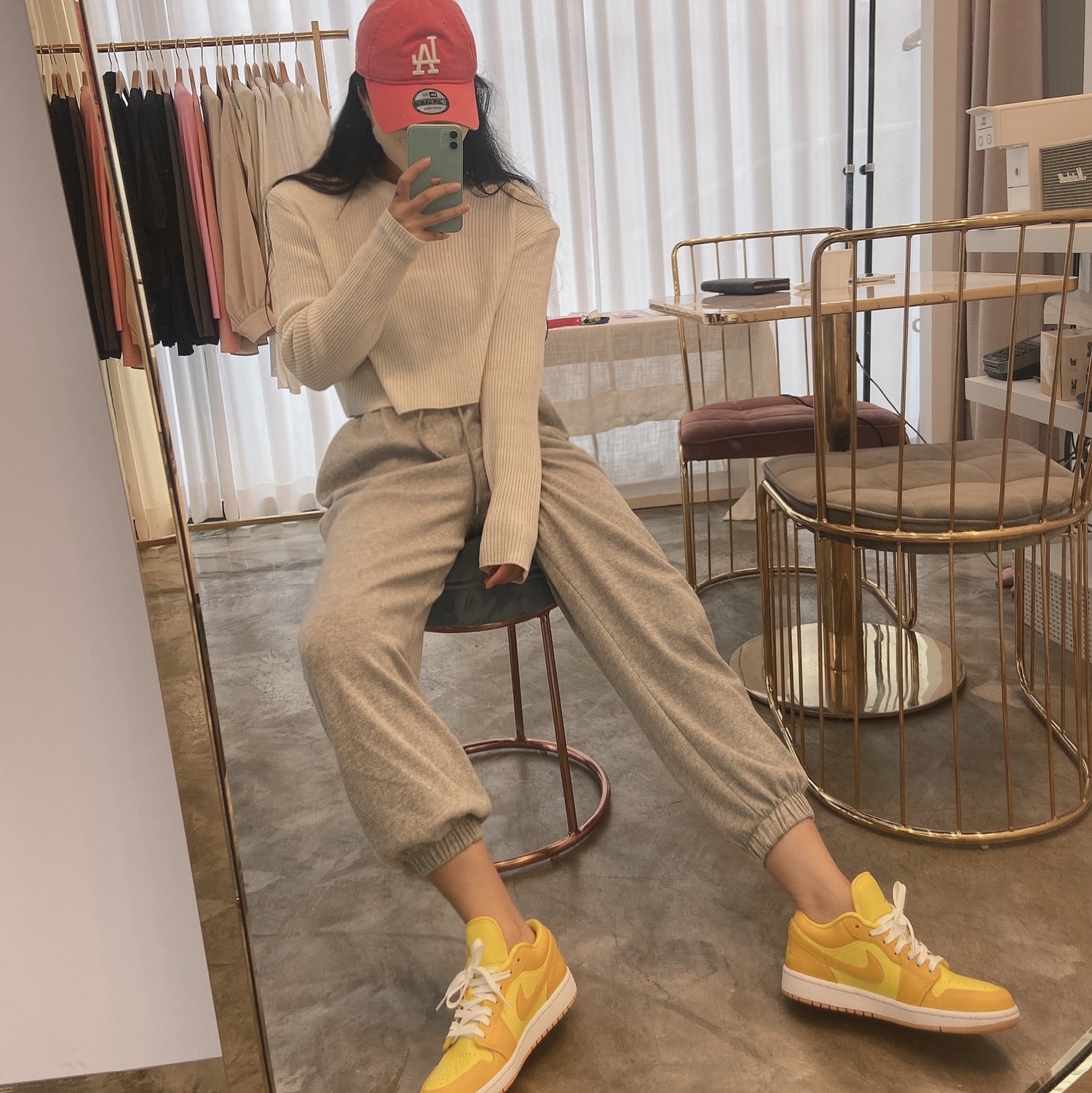 (W) Jordan 1 Low Yellow Strike 착용 스타일