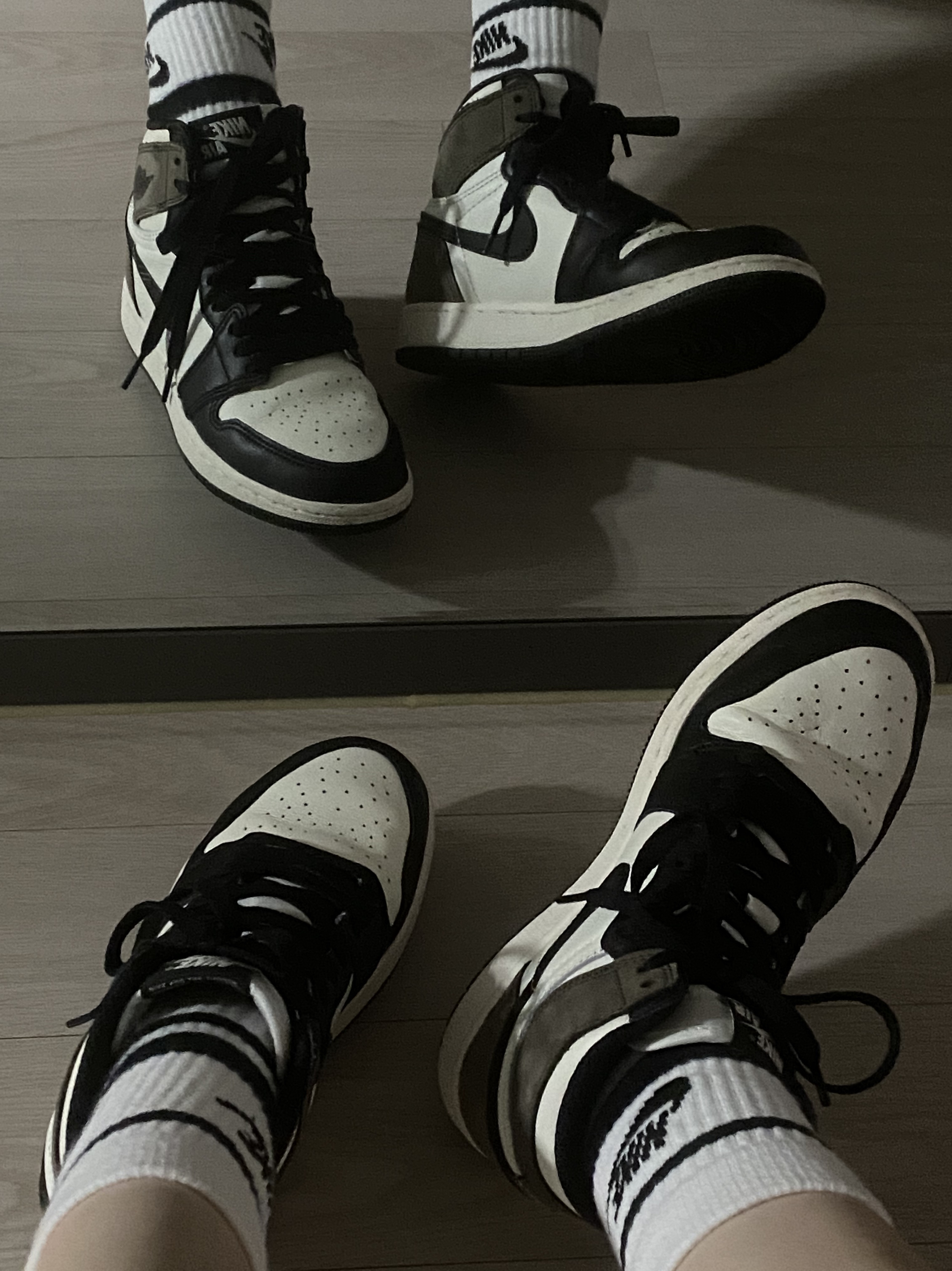 (GS) Jordan 1 Retro High OG Black Mocha, Jordan 1 Retro High OG Black Mocha 착용 스타일 - 3