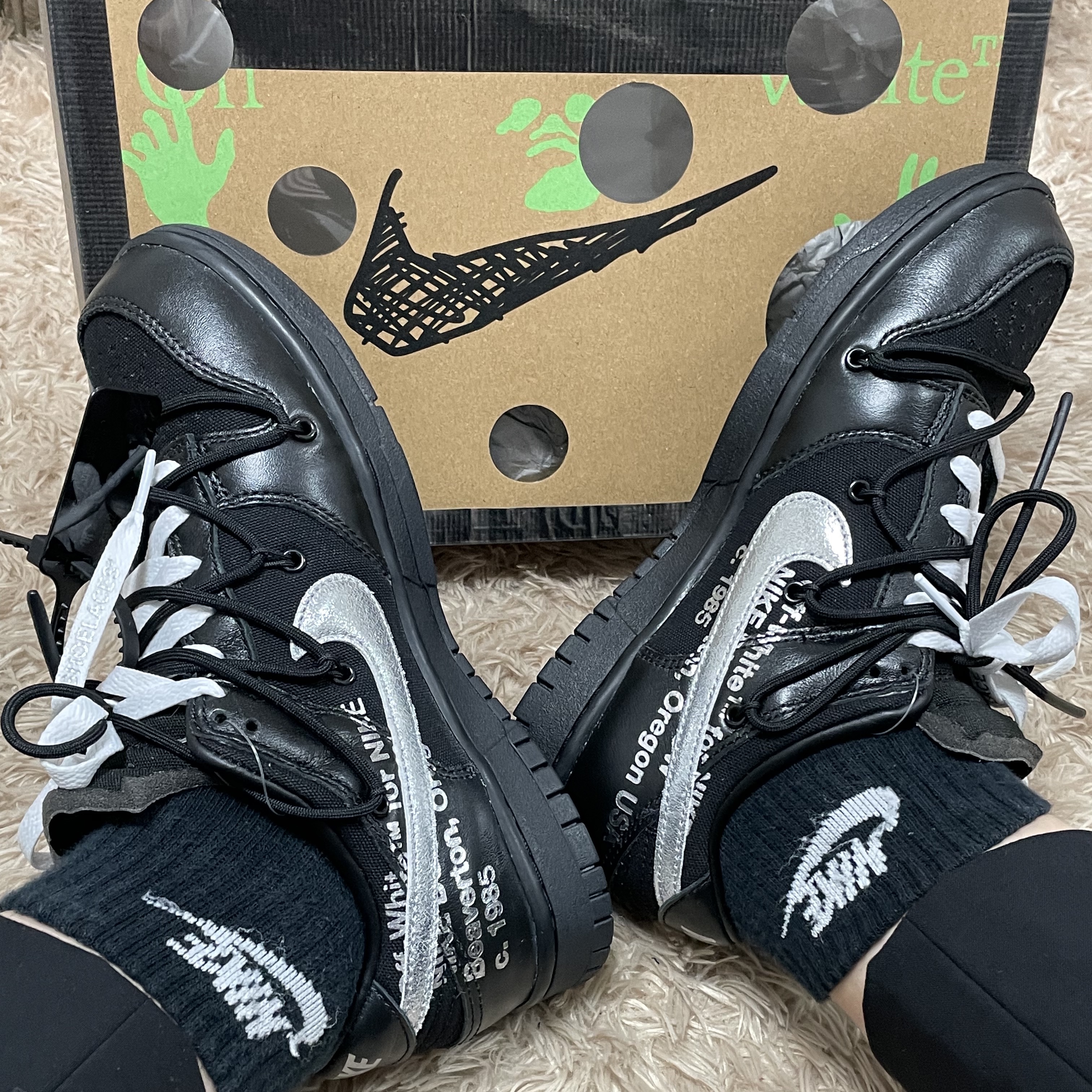 Nike x Off-White Dunk Low The 50 - Lot 50 착용 스타일 - 1