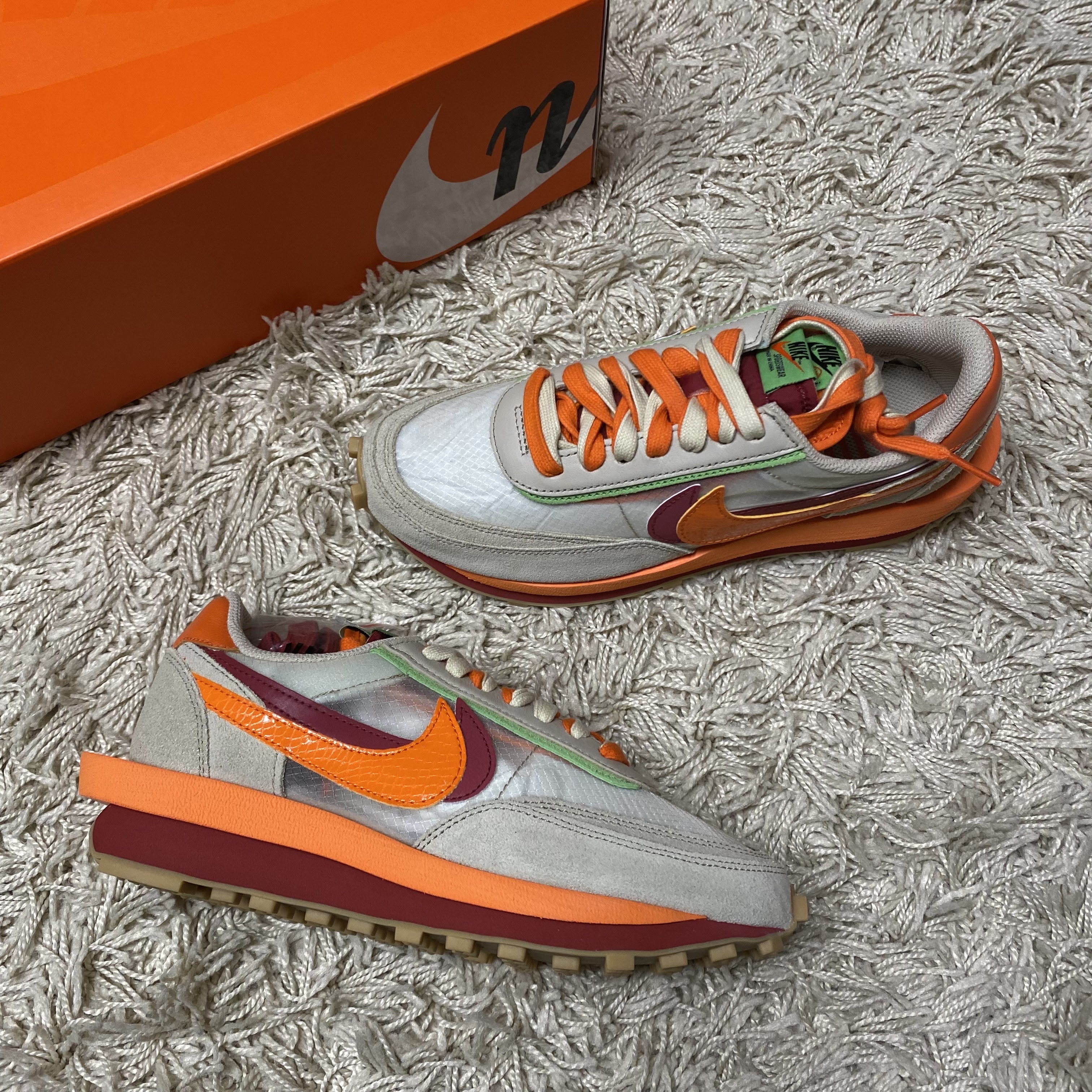 Nike x Sacai x Clot LDWaffle Orange Blaze 착용 스타일