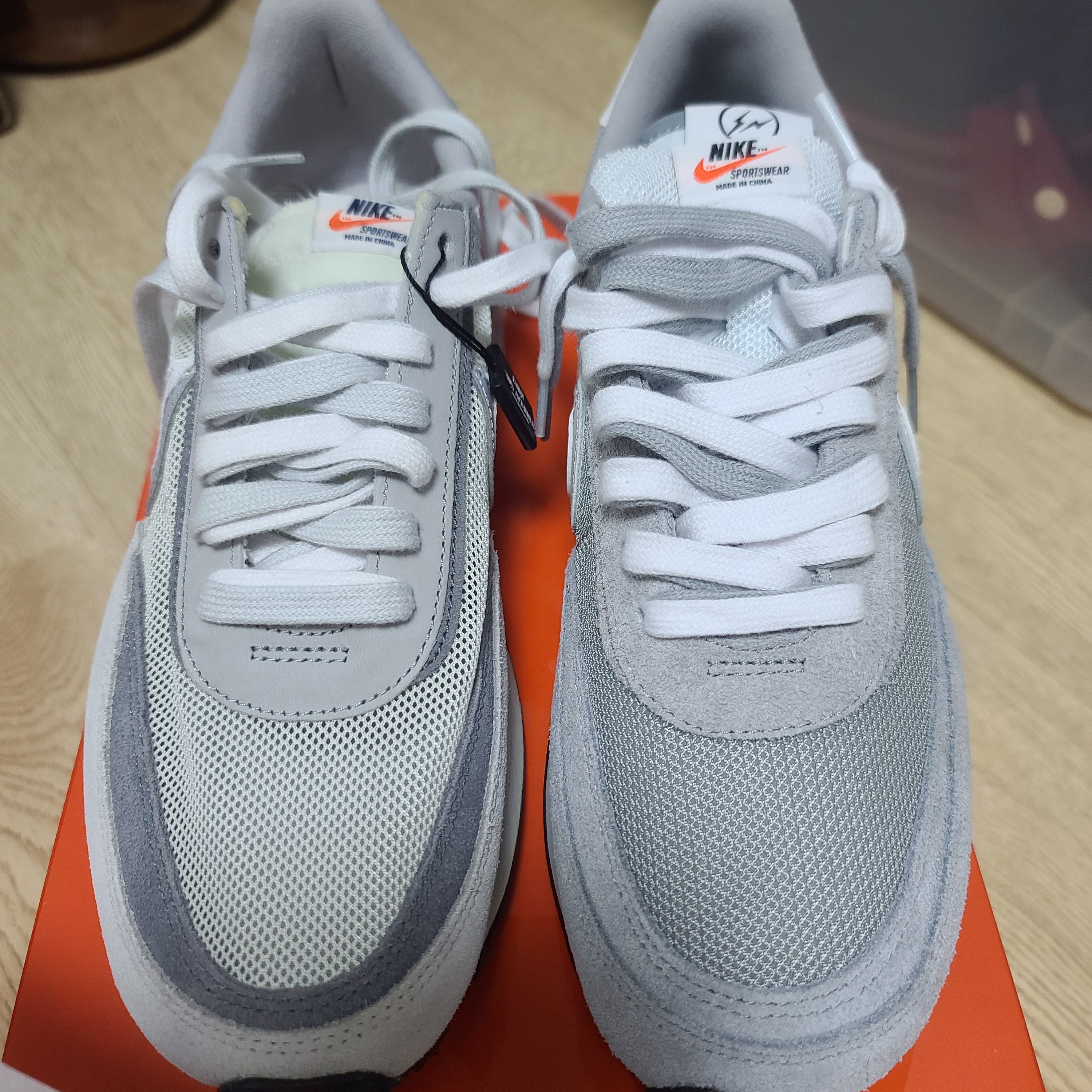 Nike x Sacai x Fragment LDWaffle Light Smoke Grey, Nike x Sacai LDWaffle Summit White 착용 스타일