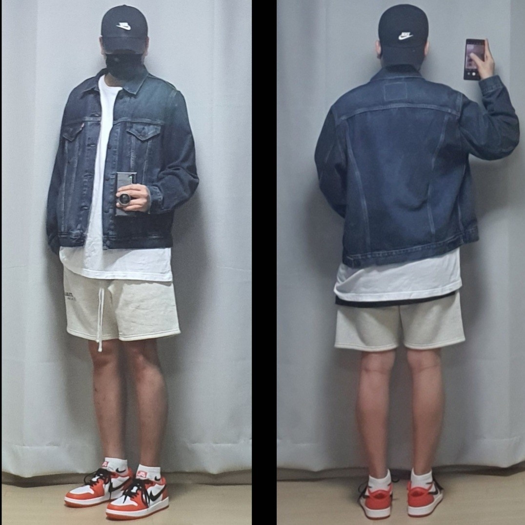 Essentials Sweatshorts Oatmeal - 21SS, Essentials Fleece Shorts Oatmeal Heather - 20FW 착용 스타일 - 1