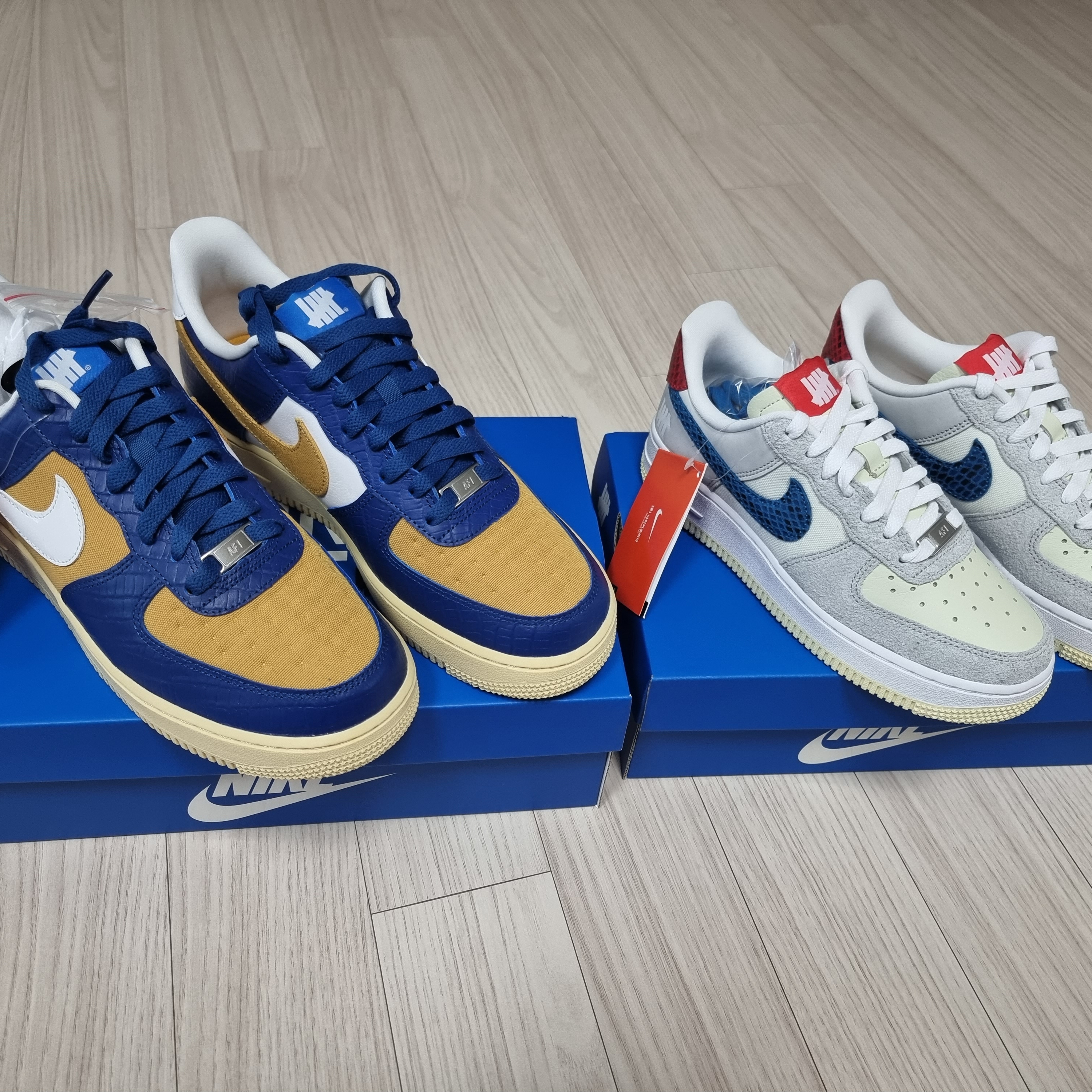 Nike x Undefeated Air Force 1 Low SP 5 On It, Nike x Undefeated Air Force 1 Low SP 5 On It Court Blue 착용 스타일