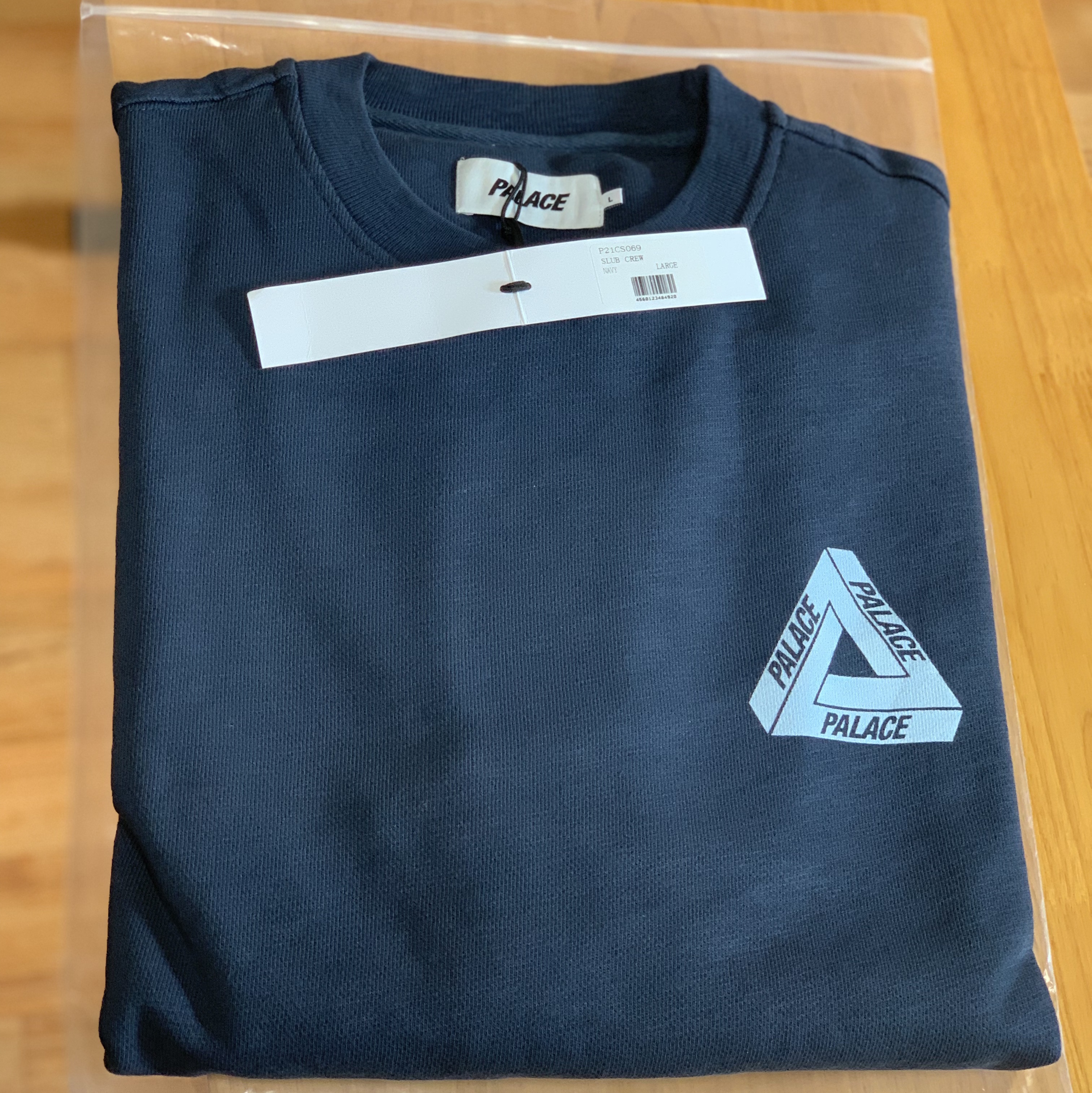 Palace Slub Crew Navy - 21FW 착용 스타일 - 1