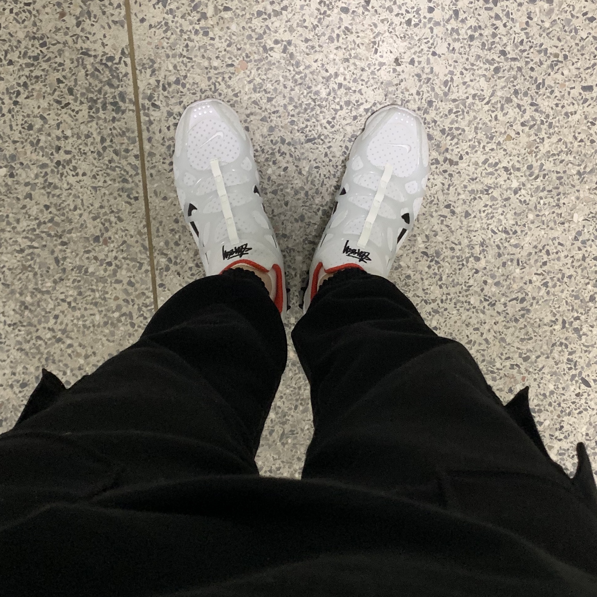 Nike x Stussy Air Zoom Spiridon Kukini White 착용 스타일