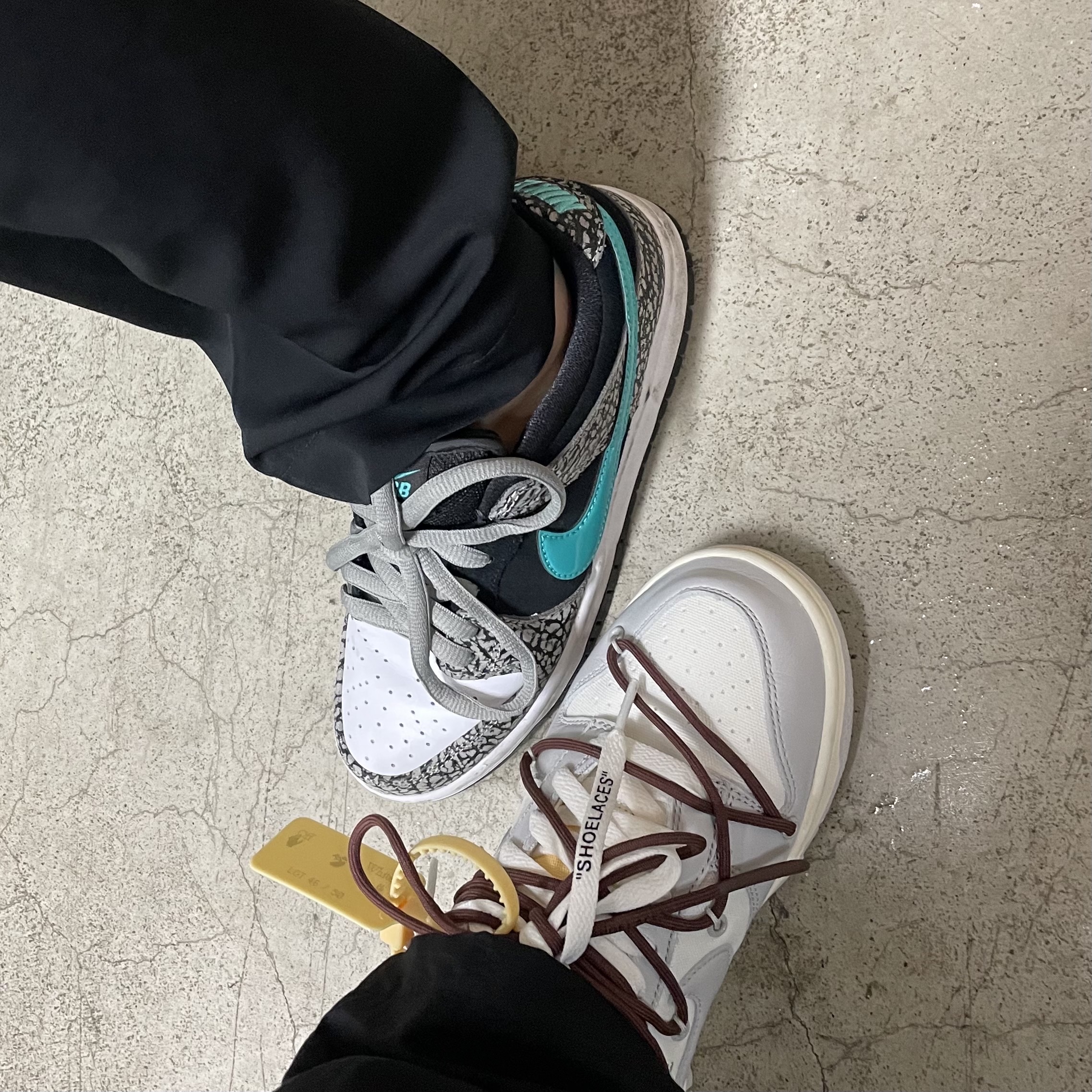 Nike SB Dunk Low Pro Clear Jade, Nike x Off-White Dunk Low The 50 - Lot 46 착용 스타일