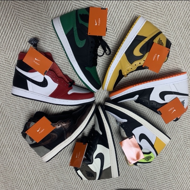 Jordan 1 Retro High OG Black Mocha, Jordan 1 Retro High OG Pollen 착용 스타일