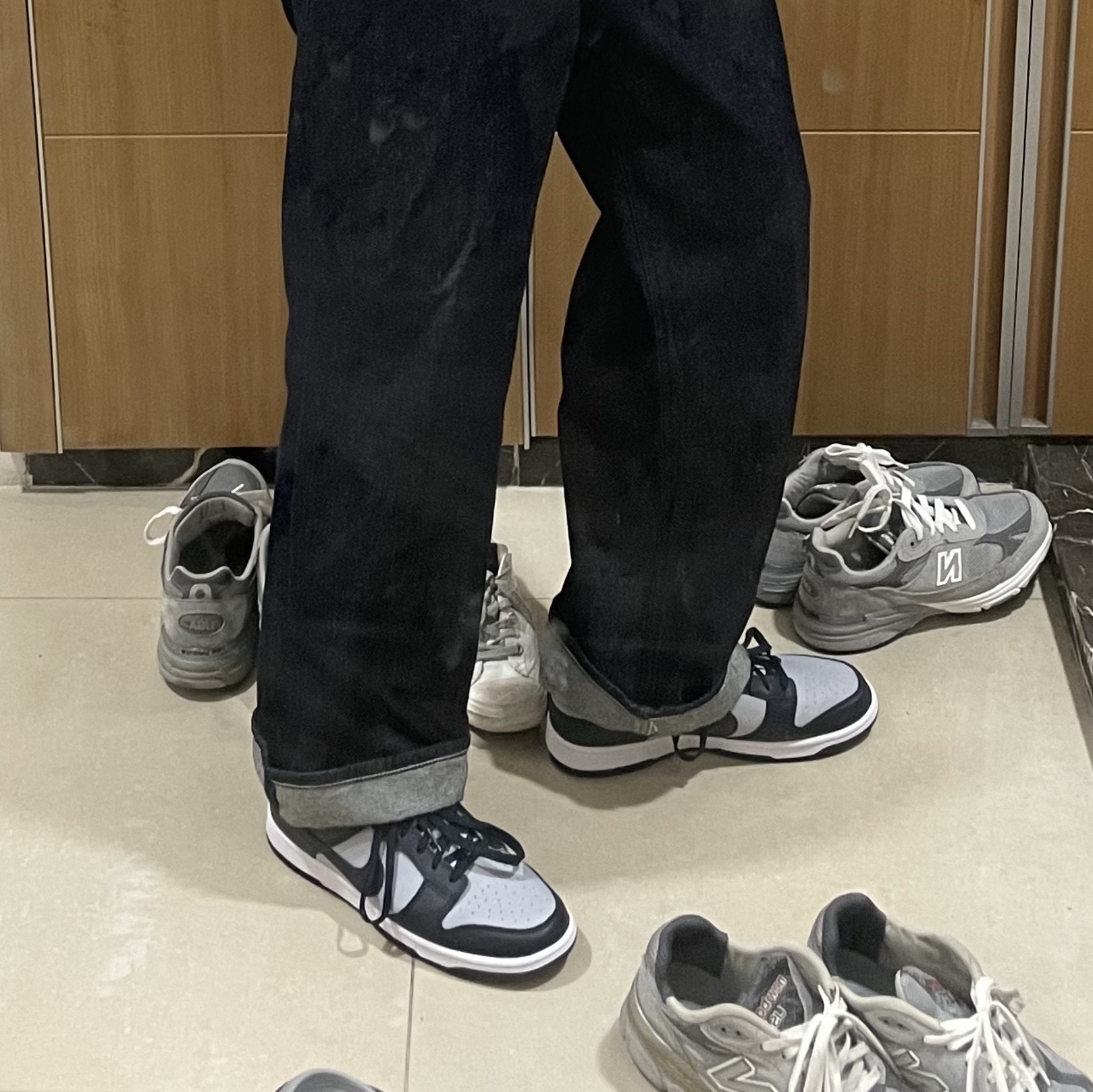 Nike Dunk Low Retro Championship Grey 착용 스타일 - 1