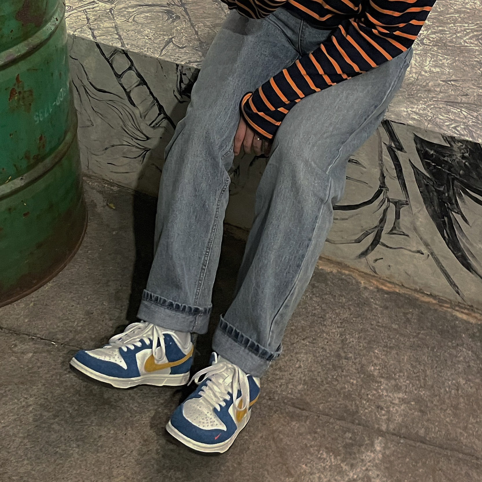 Nike x Kasina Dunk Low 80's Bus 착용 스타일