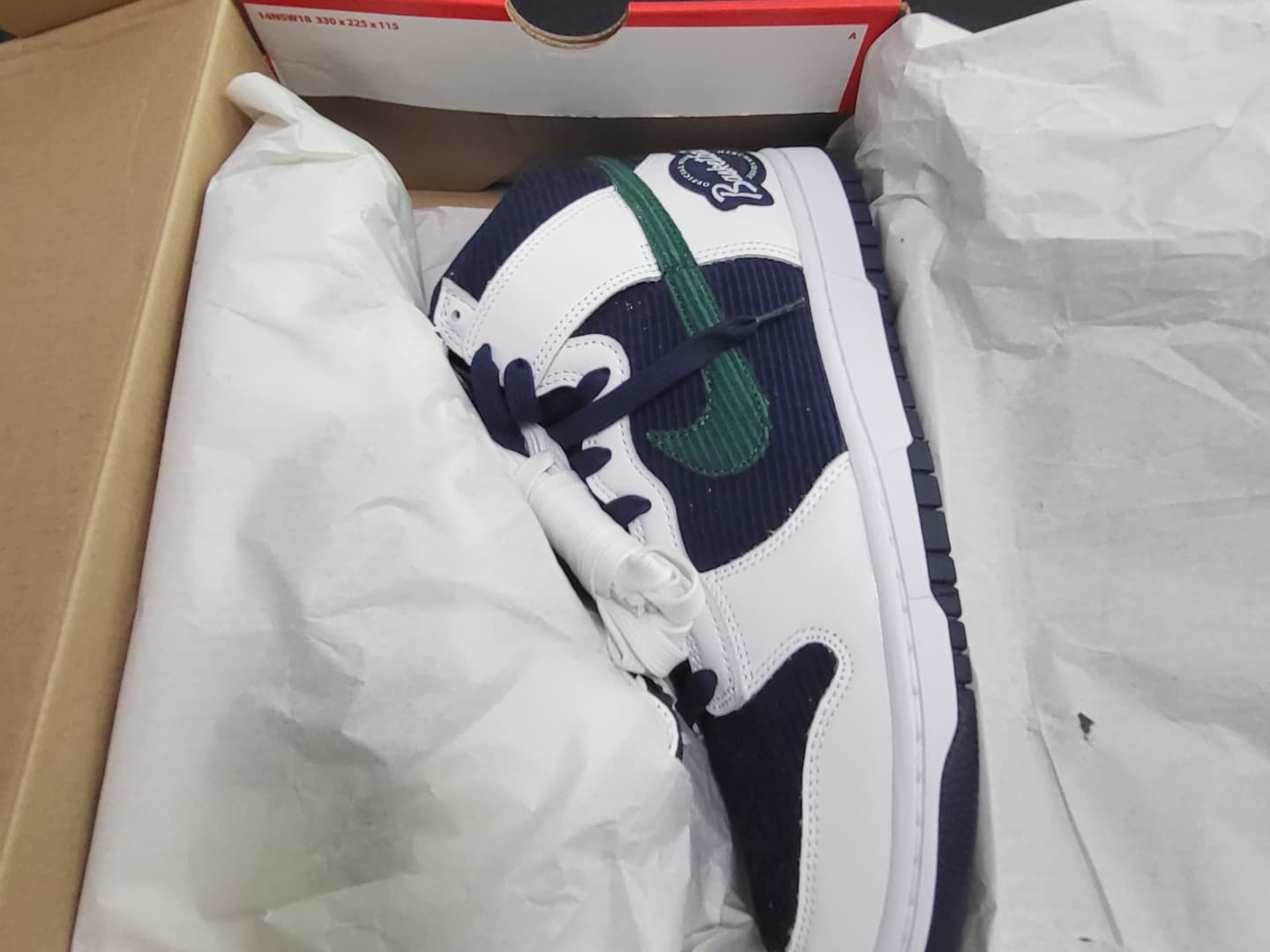 Nike Dunk High PRM EMB College Navy 착용 스타일 - 1