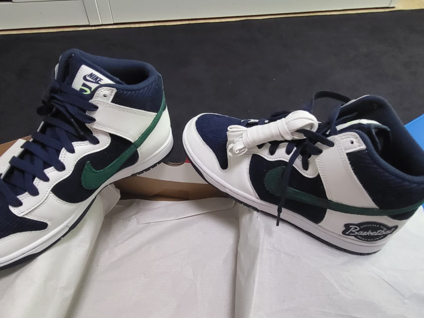 Nike Dunk High PRM EMB College Navy 착용 스타일 - 3