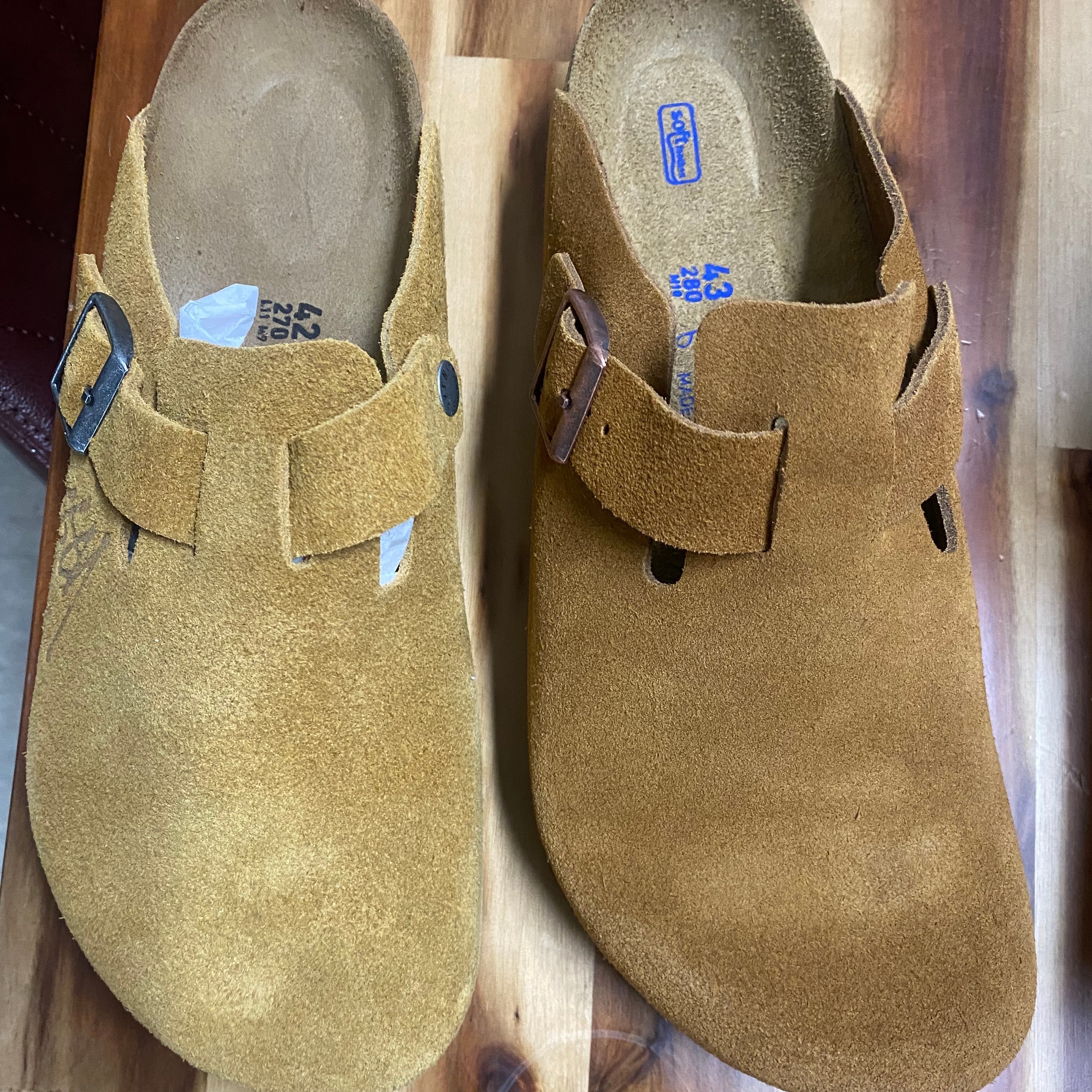 Birkenstock x Stussy Boston Clog Caramel 착용 스타일 - 2