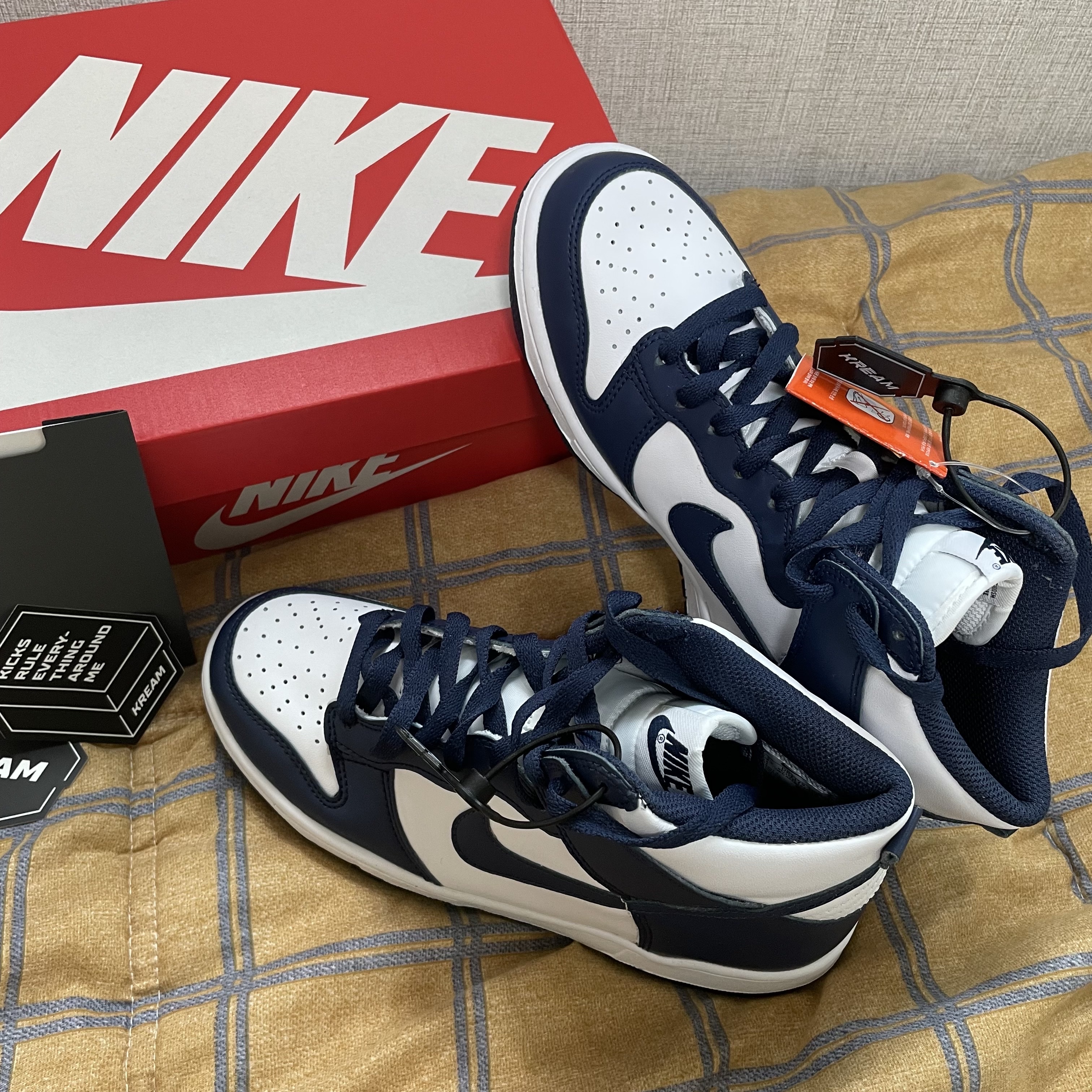 (GS) Nike Dunk High Championship Navy 착용 스타일 - 1