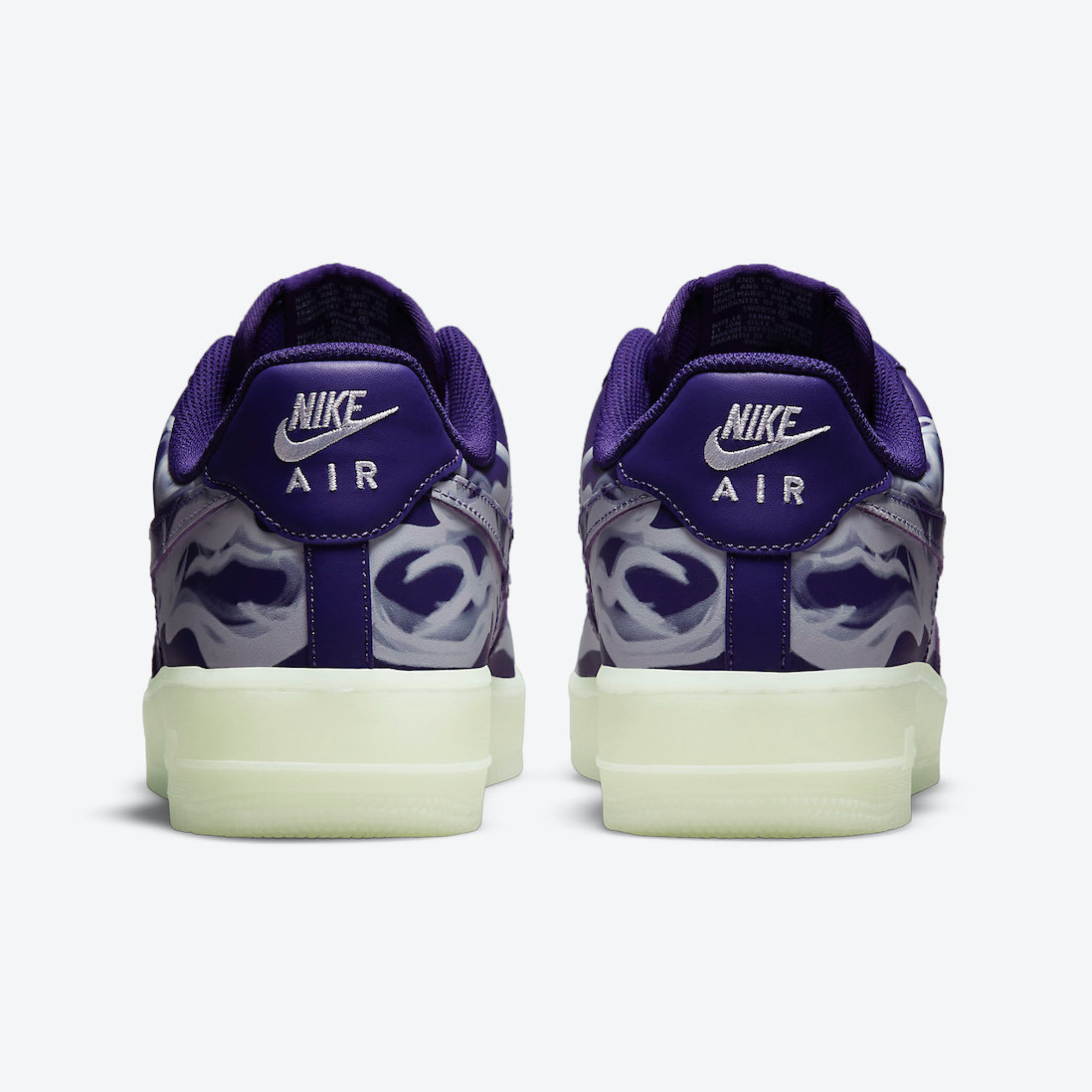 Nike Air Force 1 Low '07 Purple Skeleton 착용 스타일 - 5