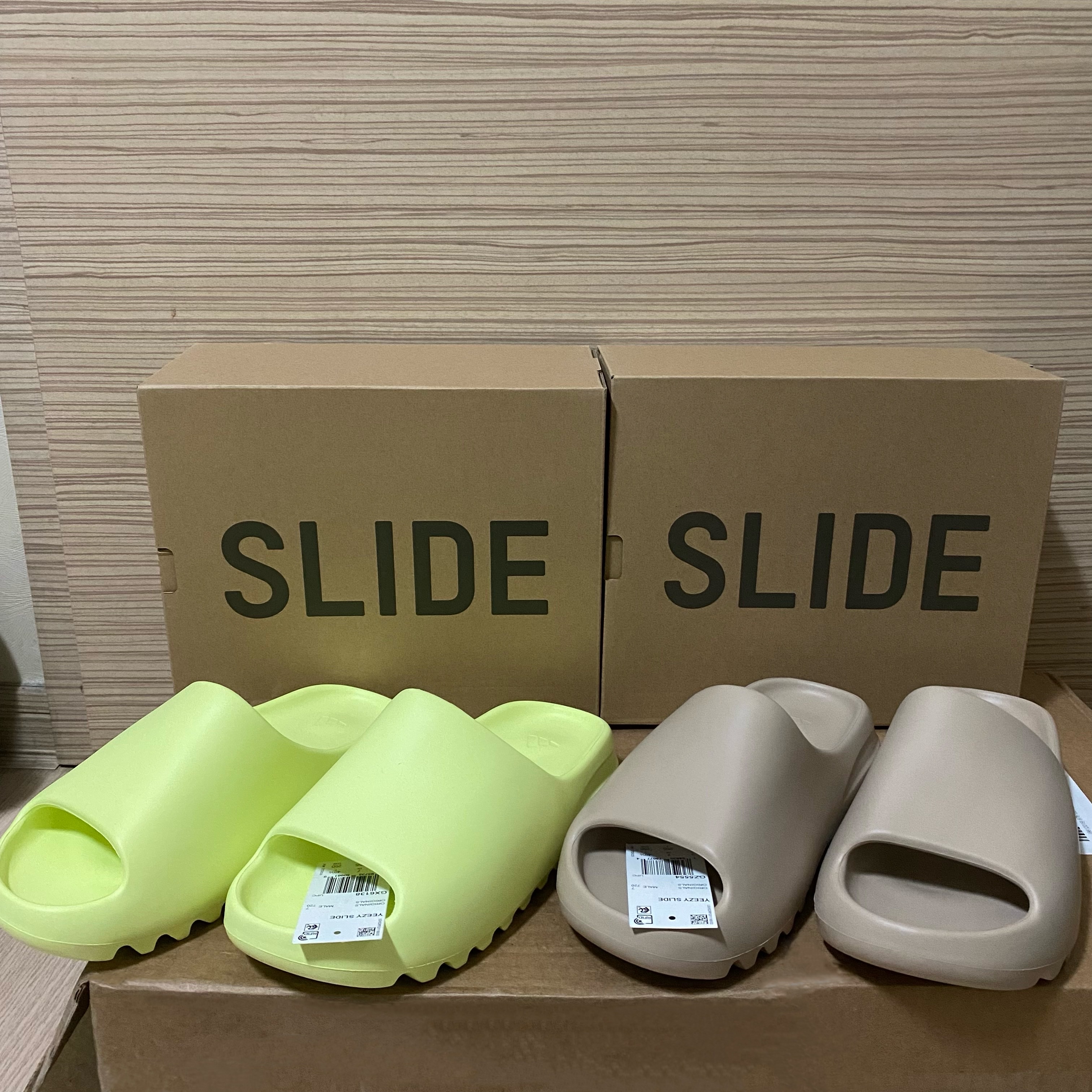 Adidas Yeezy Slide Glow Green, Adidas Yeezy Slide Pure 착용 스타일