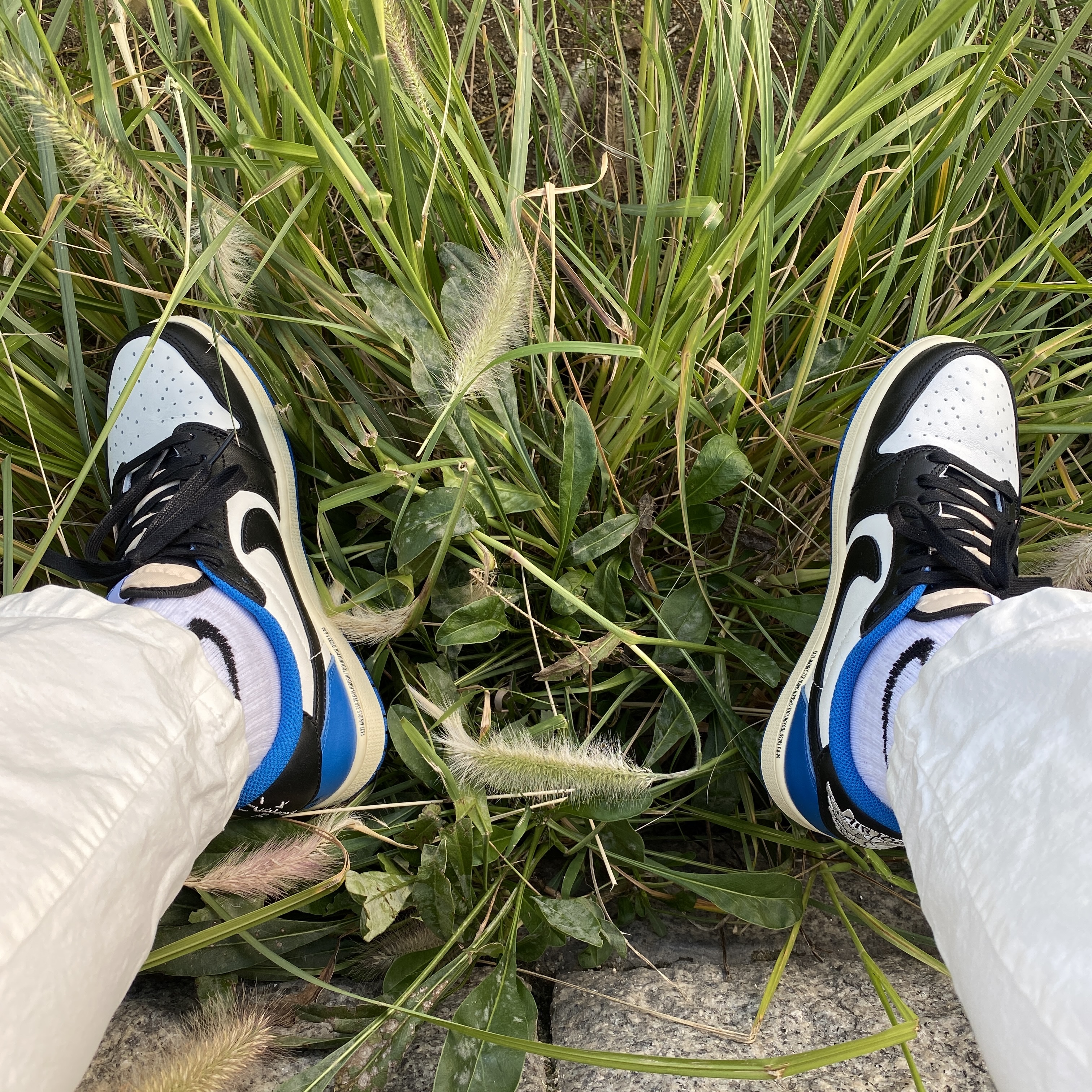 Jordan 1 x Travis Scott x Fragment Retro Low OG SP Military Blue 착용 스타일