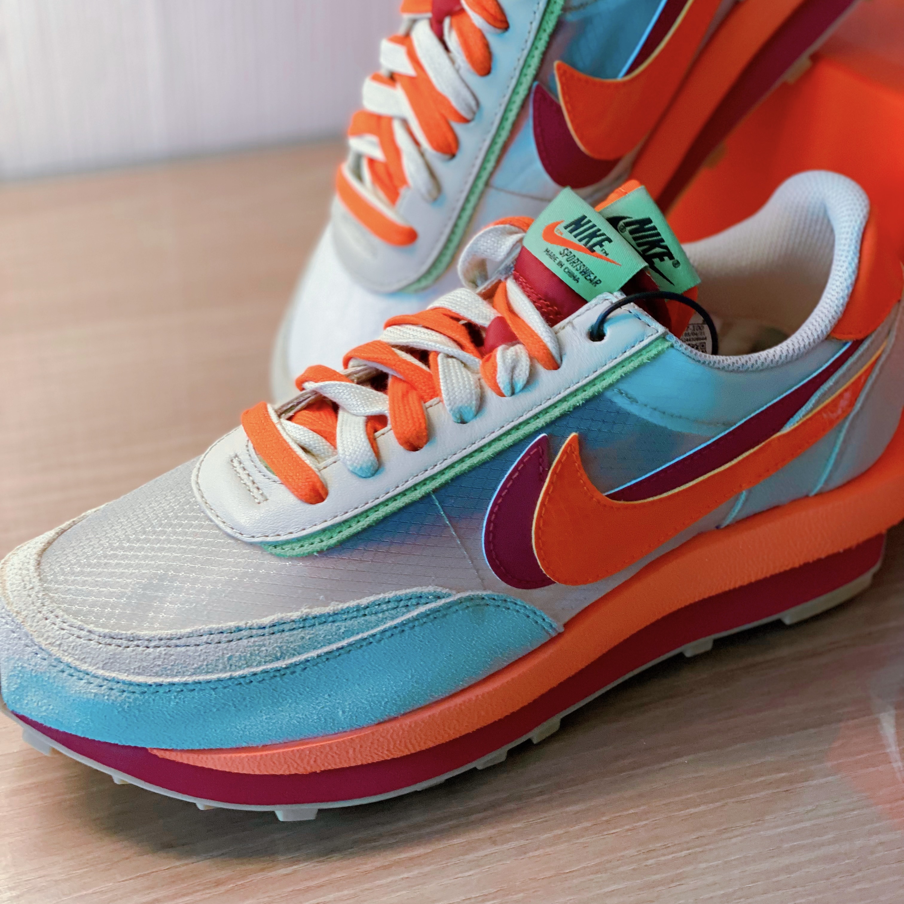 Nike x Sacai x Clot LDWaffle Orange Blaze 착용 스타일