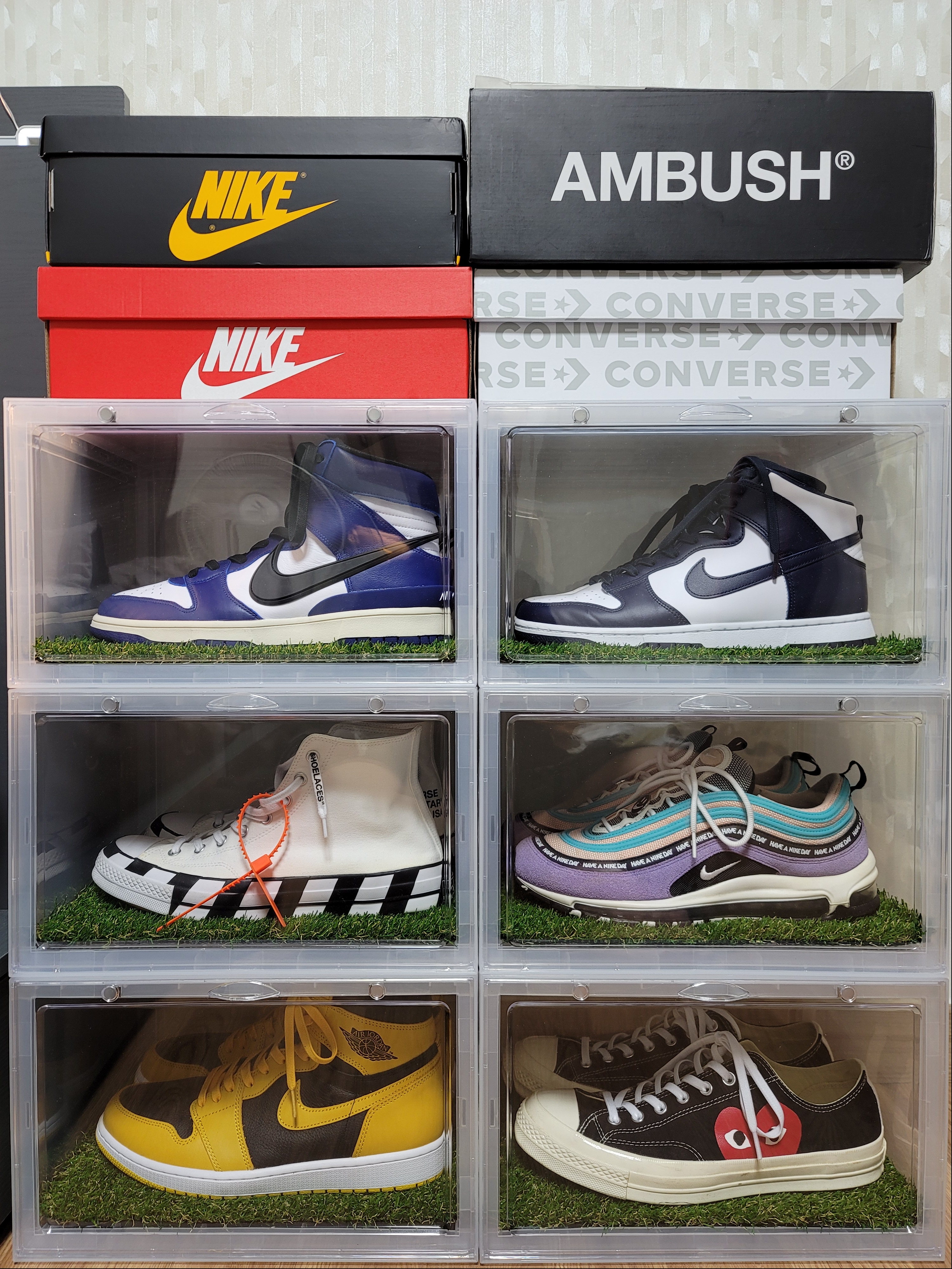 Nike x Ambush Dunk High Deep Royal Blue, Nike Dunk High Retro Championship Navy 착용 스타일