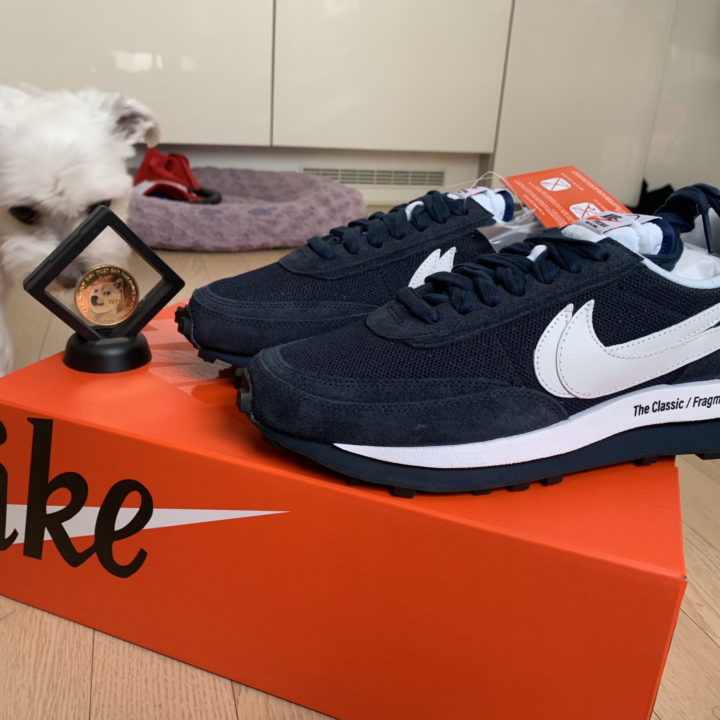 Nike x Sacai x Fragment LDWaffle Blackened Blue 착용 스타일
