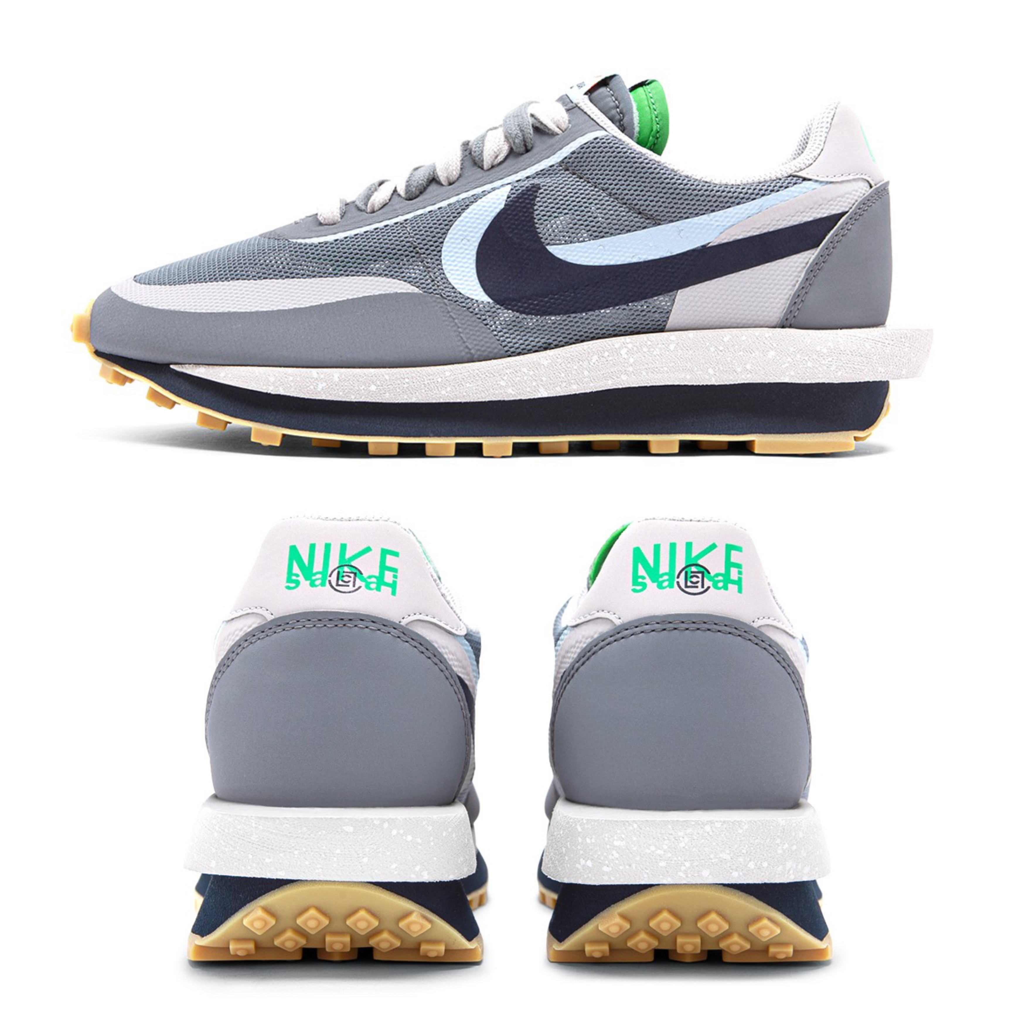 Nike x Sacai x Clot LDWaffle Orange Blaze, Nike x Sacai x Fragment LDWaffle Light Smoke Grey 착용 스타일 - 3