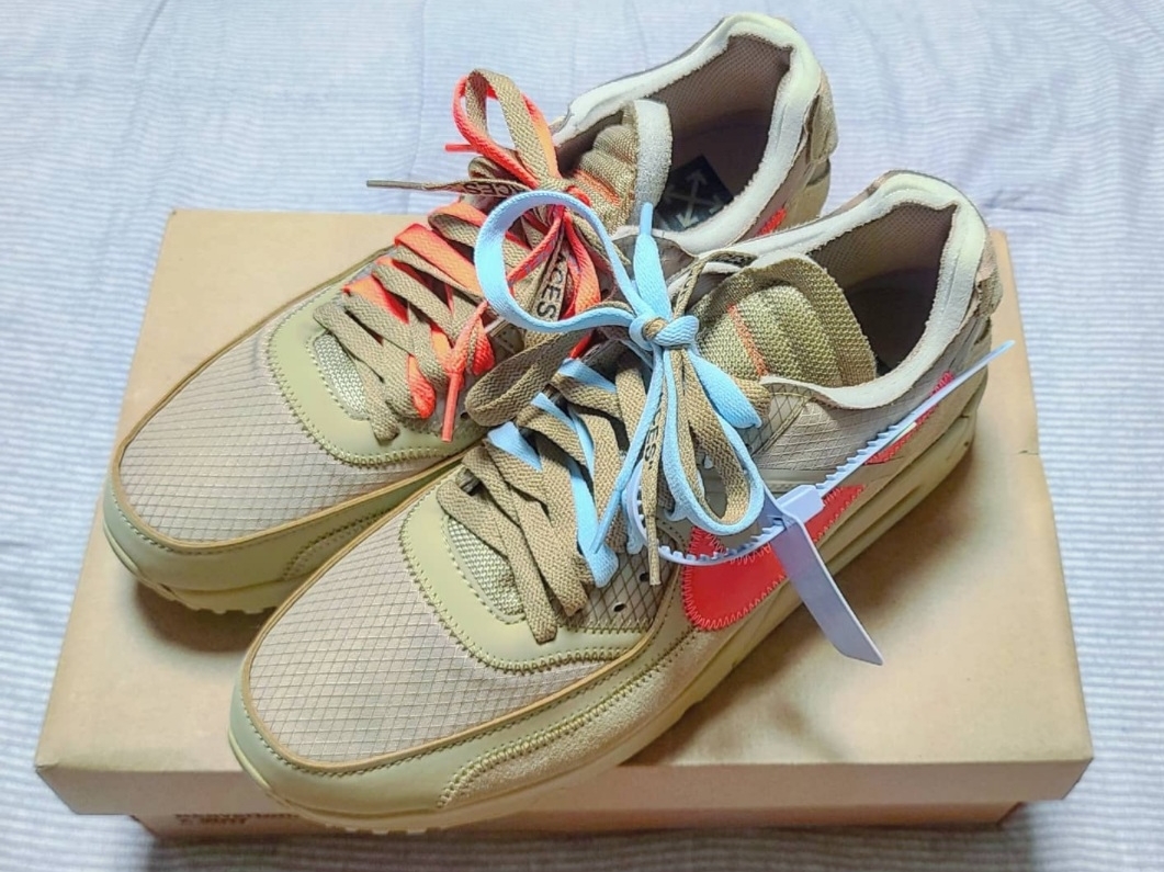 Nike x Off-White Air Max 90 V2 Desert Ore 착용 스타일