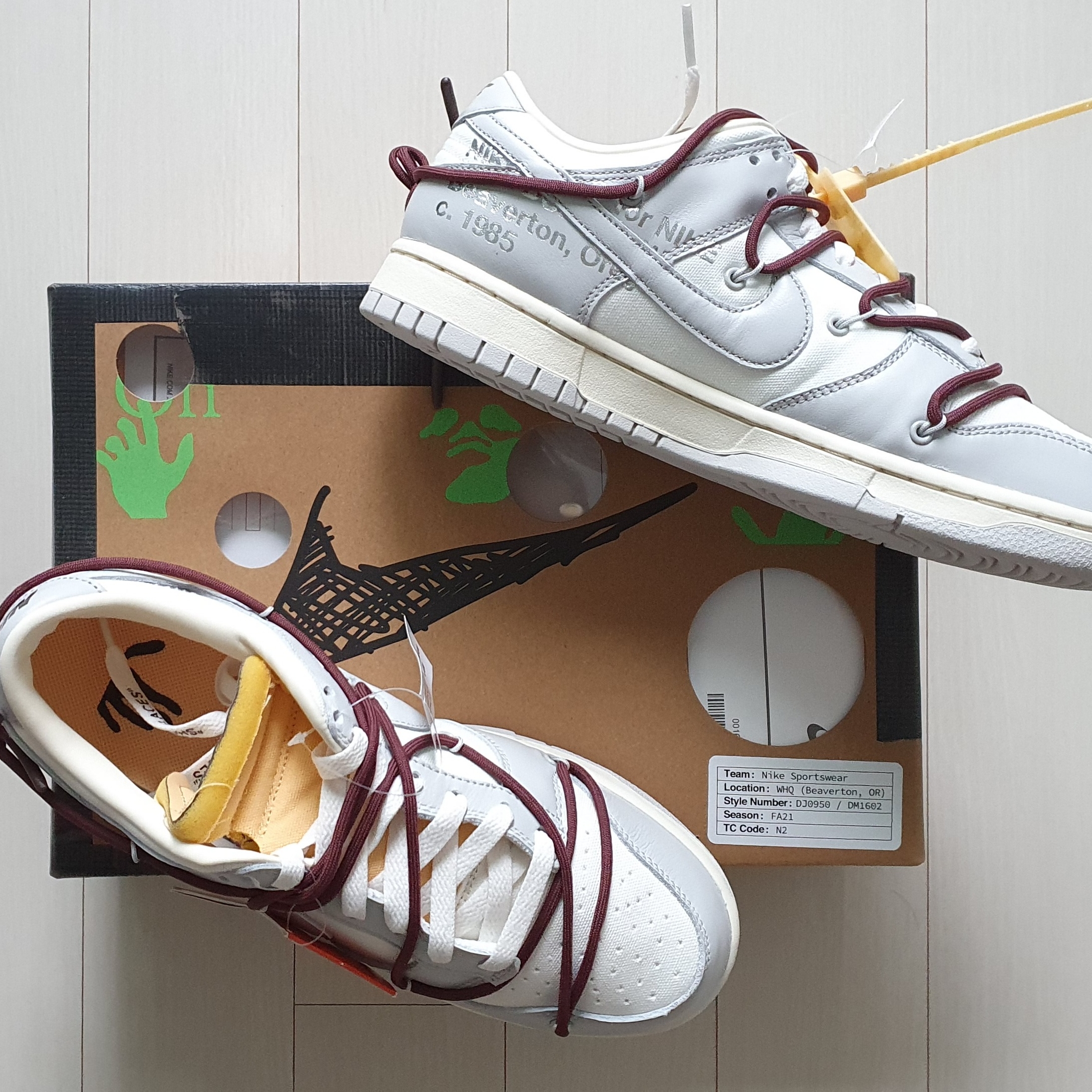 Nike x Off-White Dunk Low The 50 - Lot 46 착용 스타일