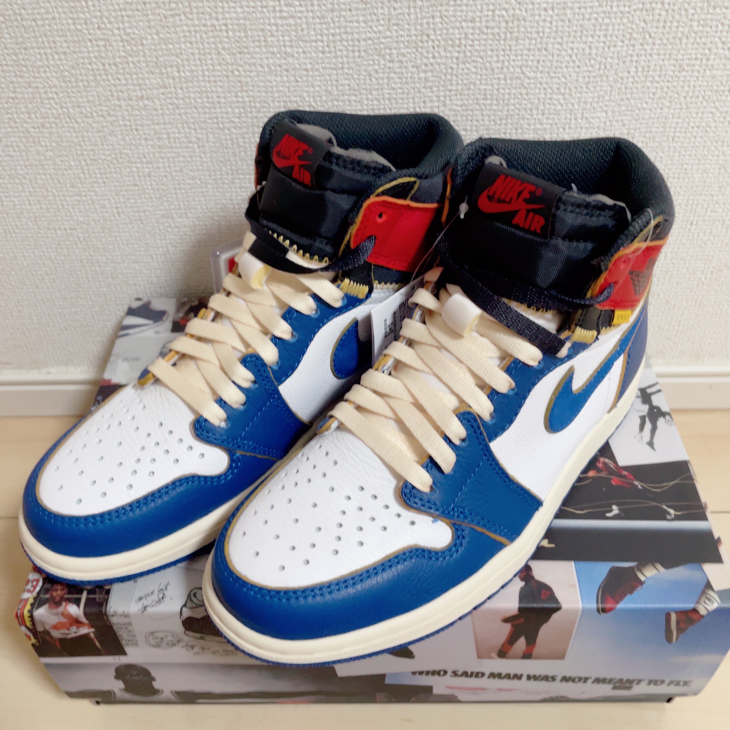 Jordan 1 x Union Retro High Blue Toe 착용 스타일 - 1