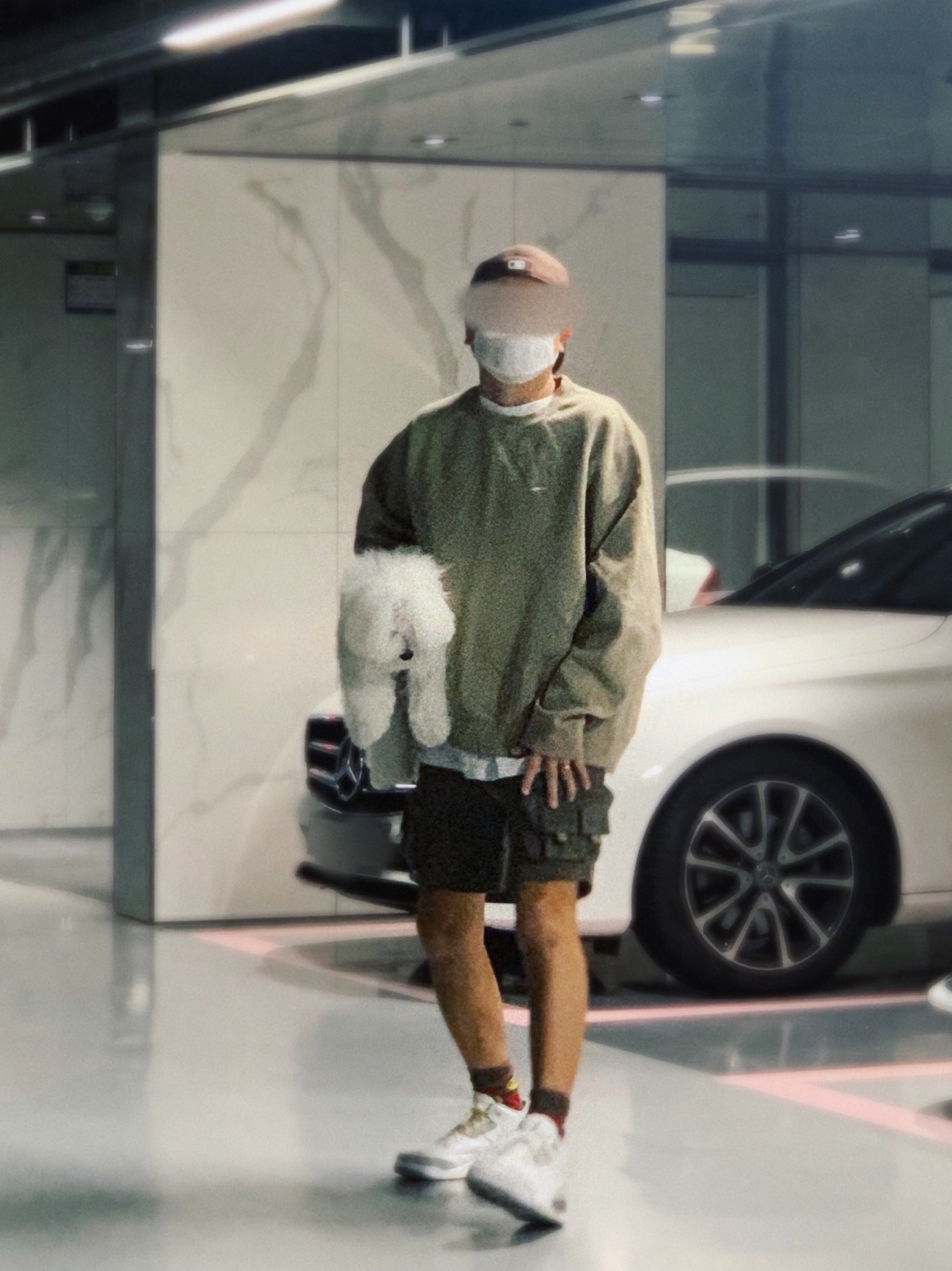 (W) Jordan 3 x A Ma Maniere Retro SP, Nike NRG Solo Swoosh Crew Fleece Khaki - US/EU 착용 스타일 - 3