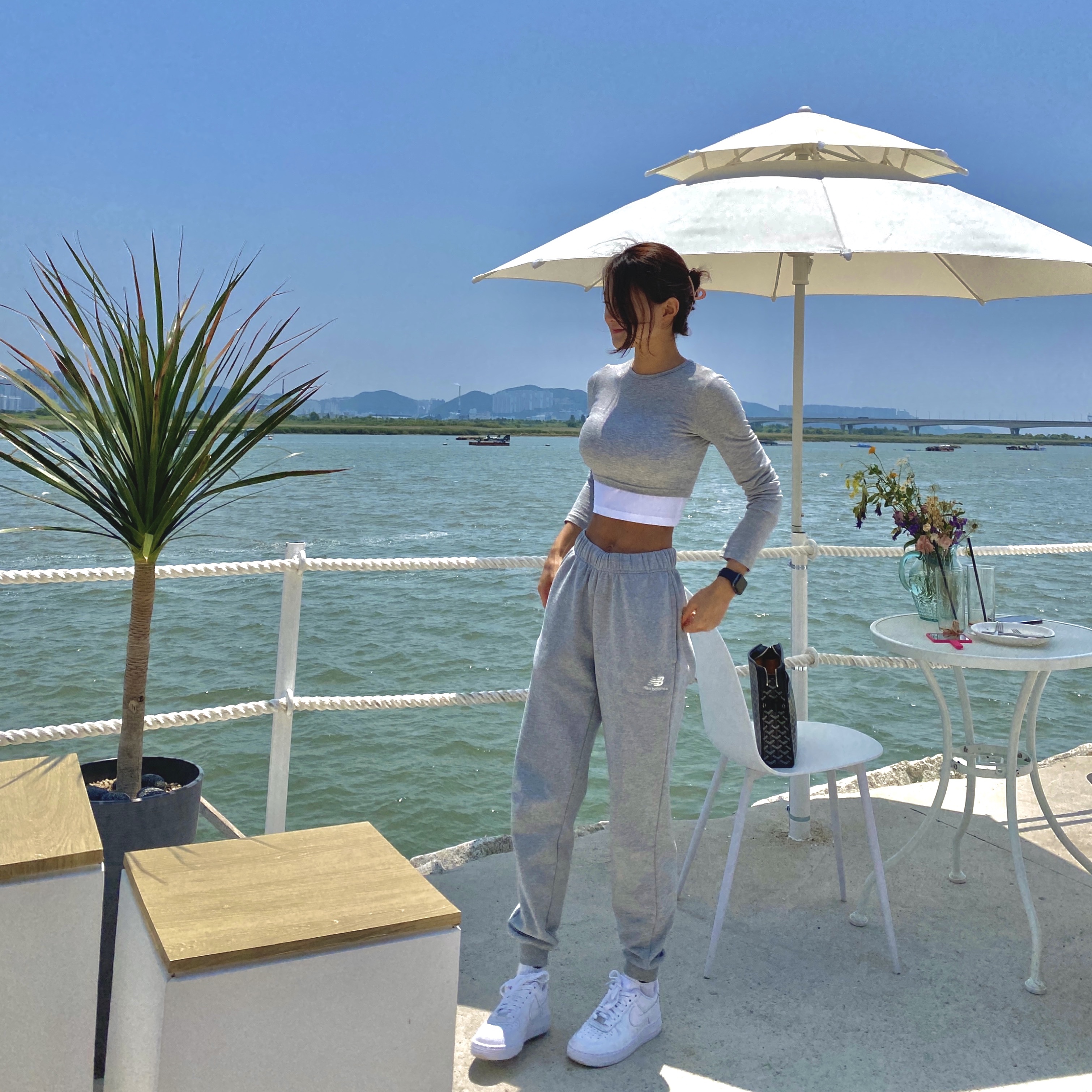 (W) Nike Air Force 1 '07 Low White 착용 스타일