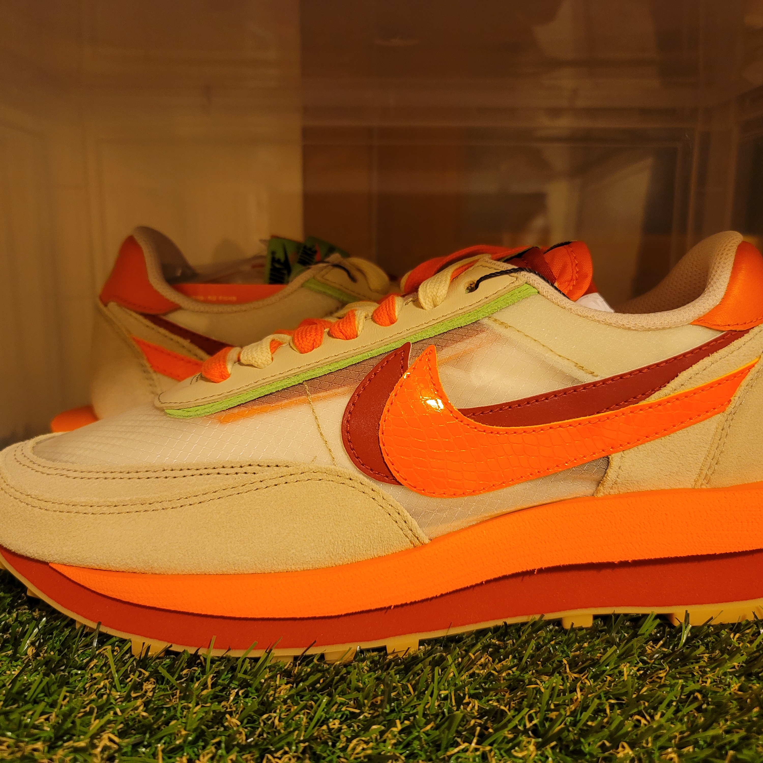 Nike x Sacai x Clot LDWaffle Orange Blaze 착용 스타일 - 2