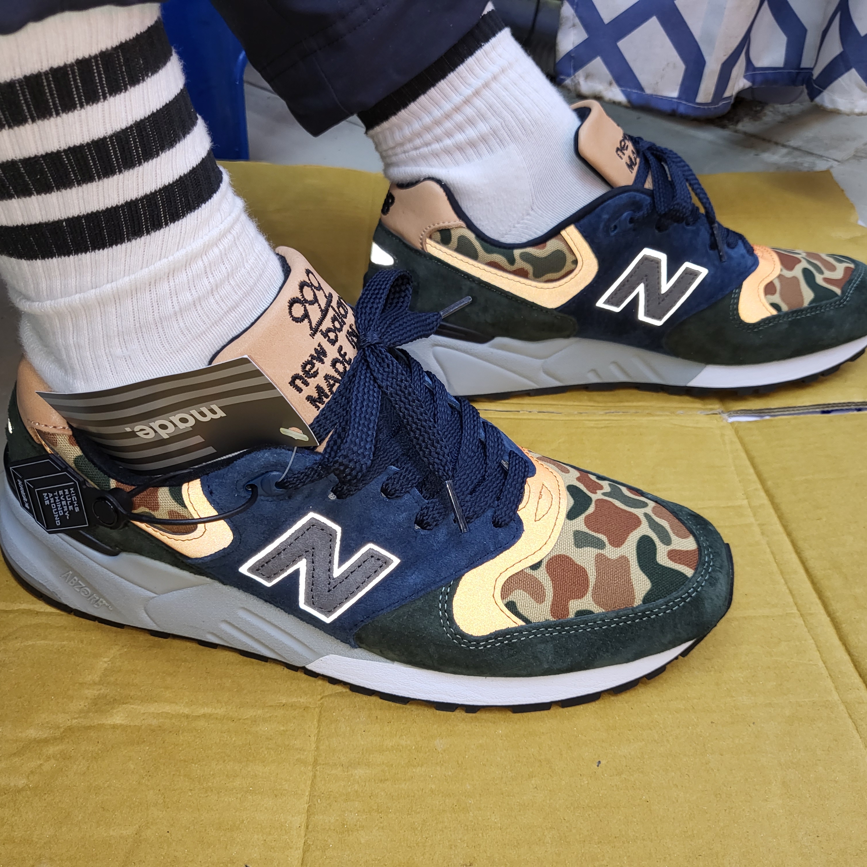 New Balance 999 Made in USA Duck Camo 착용 스타일 - 5