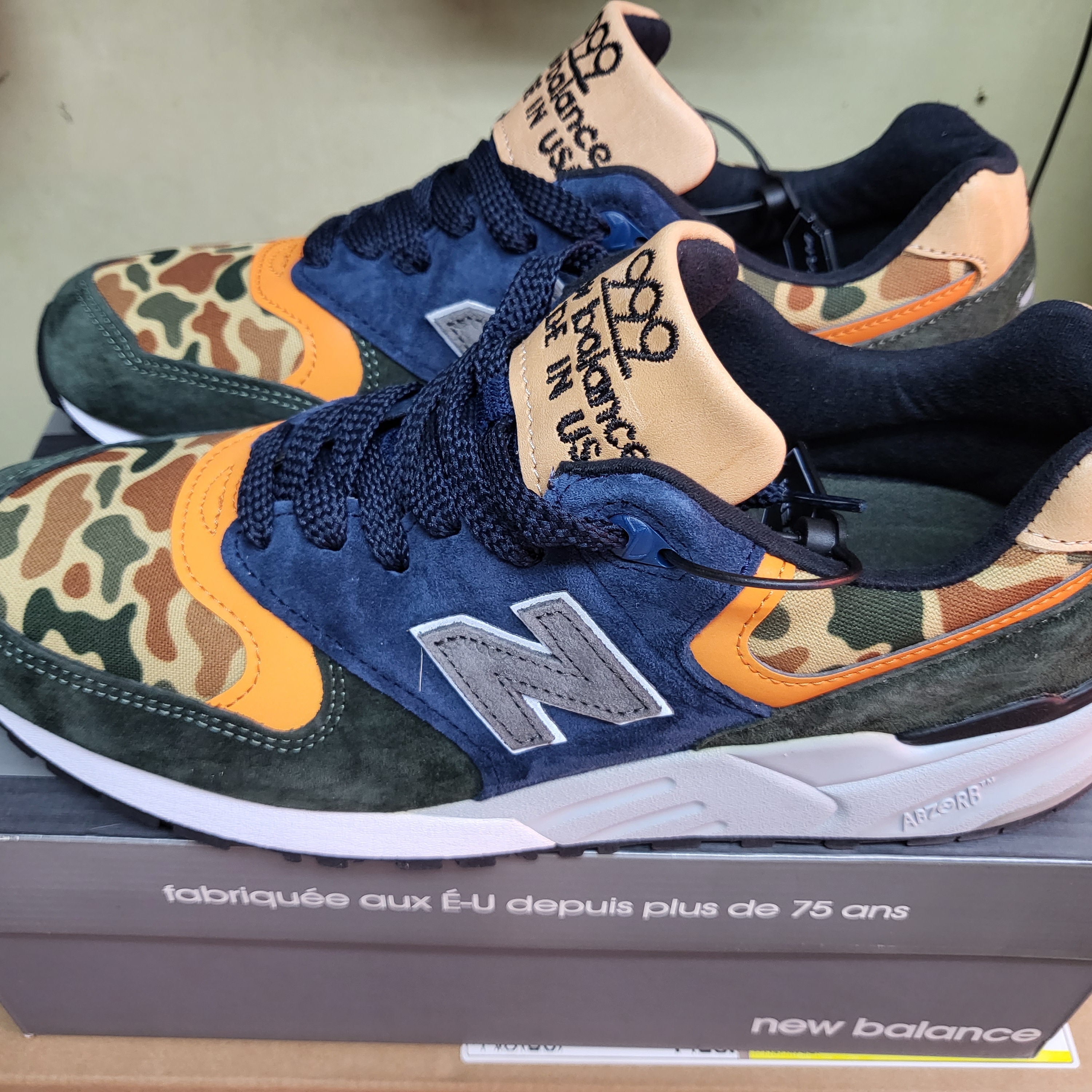 New Balance 999 Made in USA Duck Camo 착용 스타일 - 2