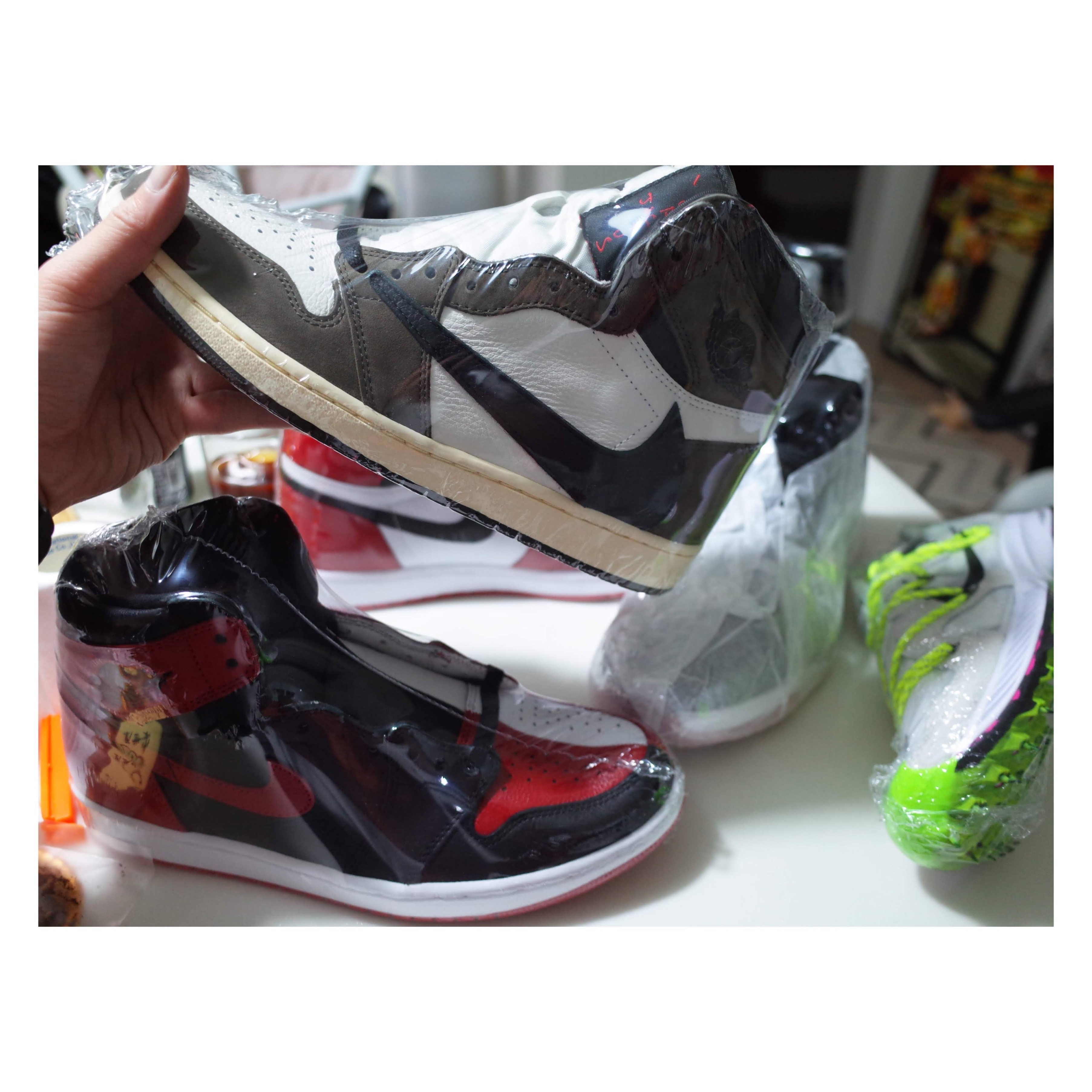 Jordan 1 x Travis Scott Retro High OG SP Mocha, Jordan 1 Retro High Homage To Home (Non-Numbered) 착용 스타일