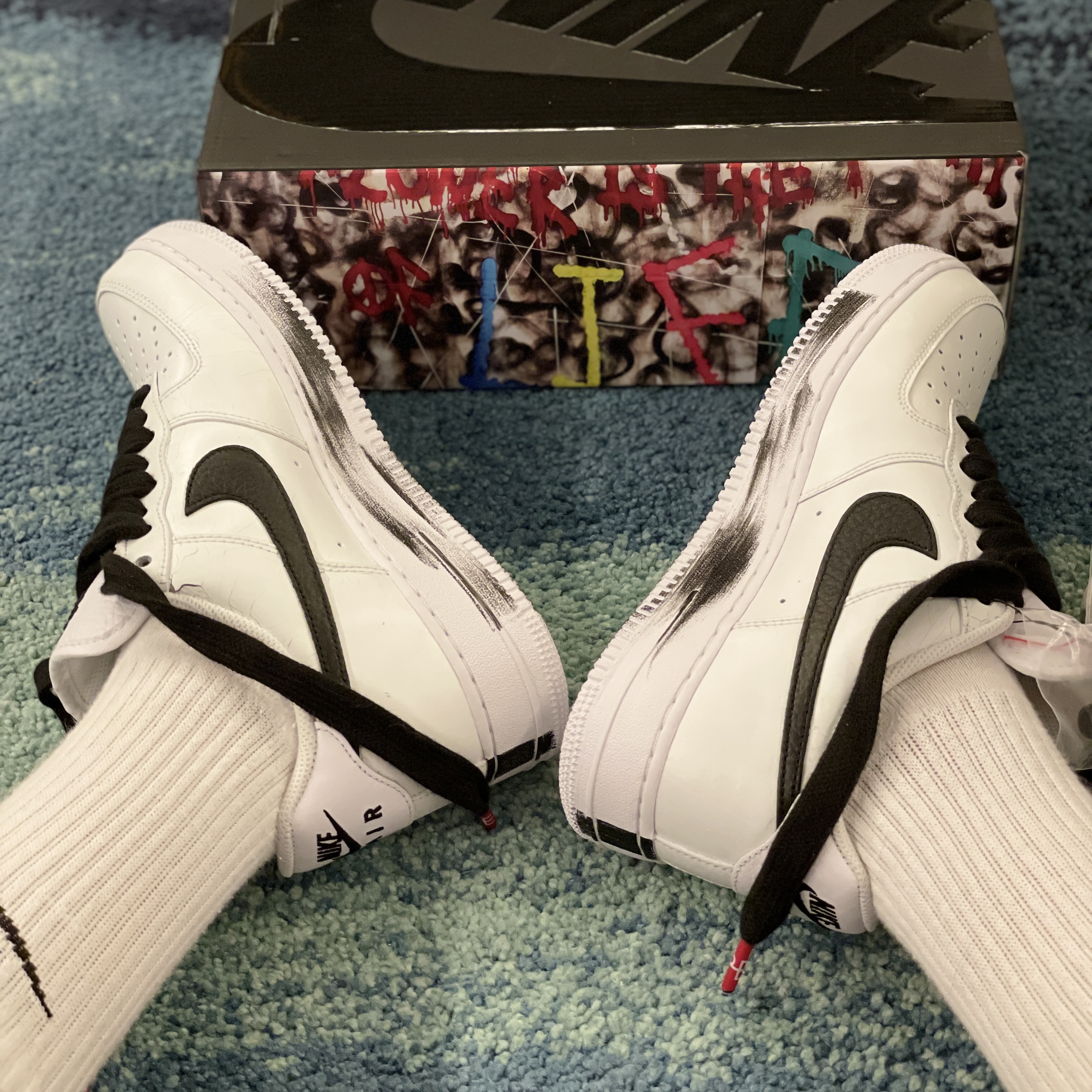 Nike x Peaceminusone Air Force 1 Low Para-Noise 2.0 착용 스타일 - 1