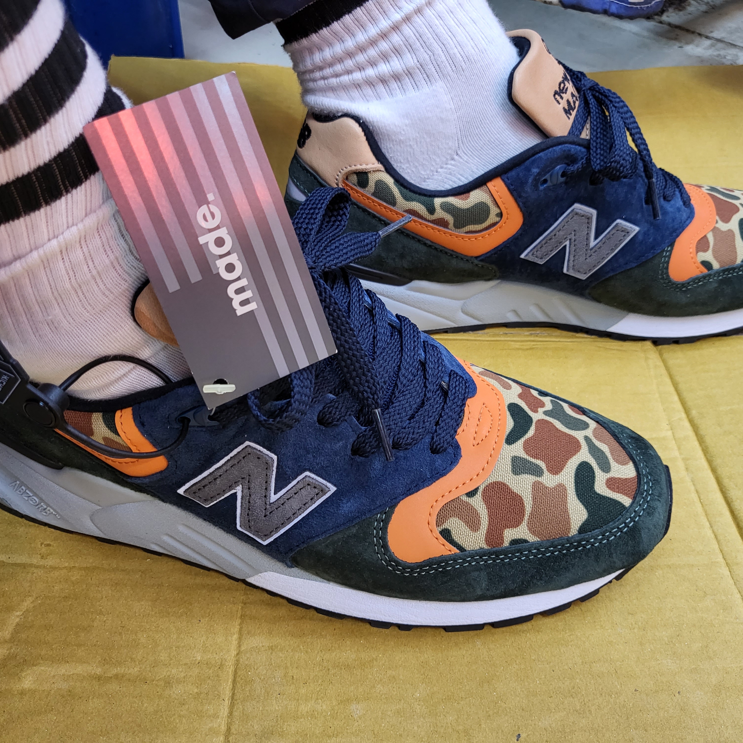 New Balance 999 Made in USA Duck Camo 착용 스타일 - 4