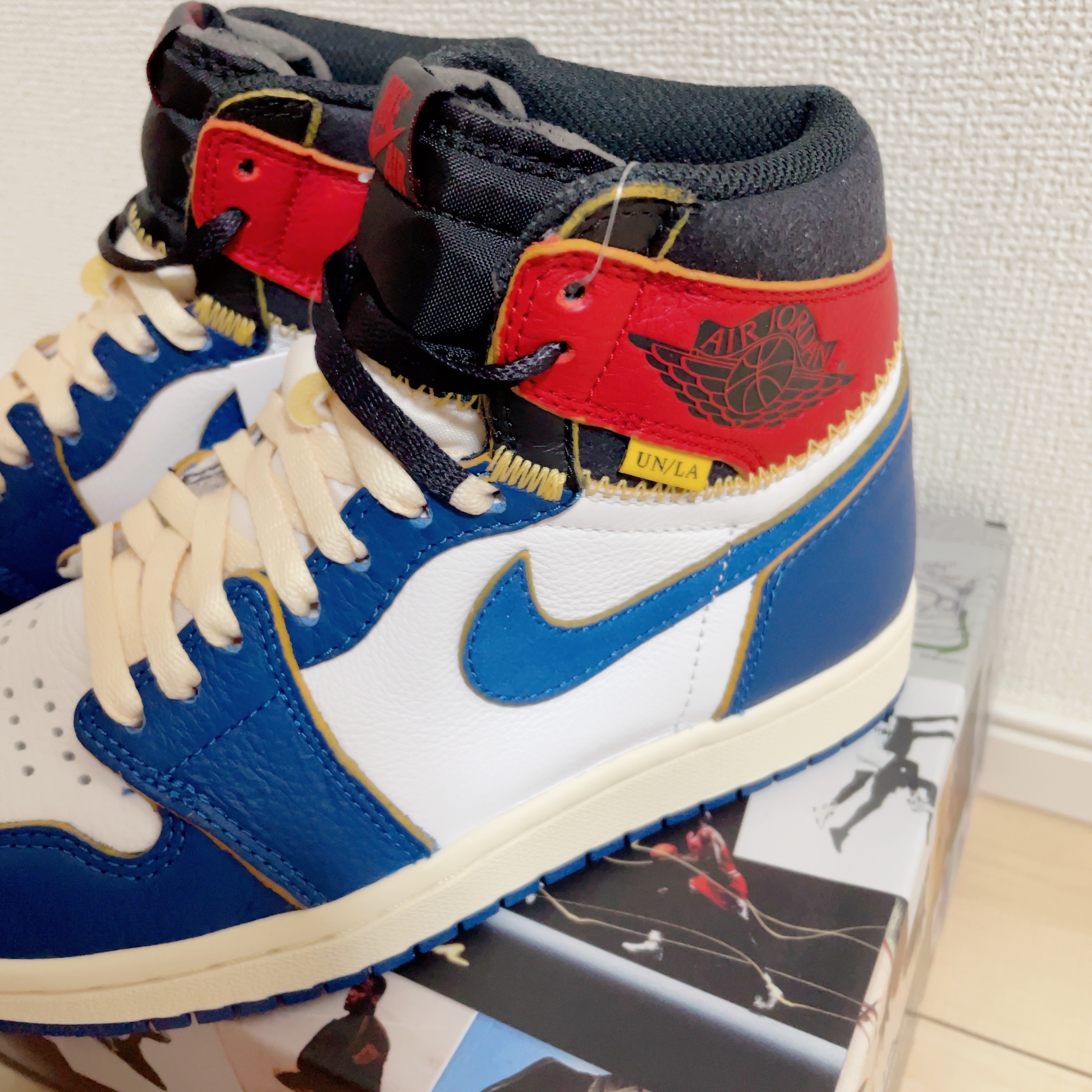 Jordan 1 x Union Retro High Blue Toe 착용 스타일 - 2