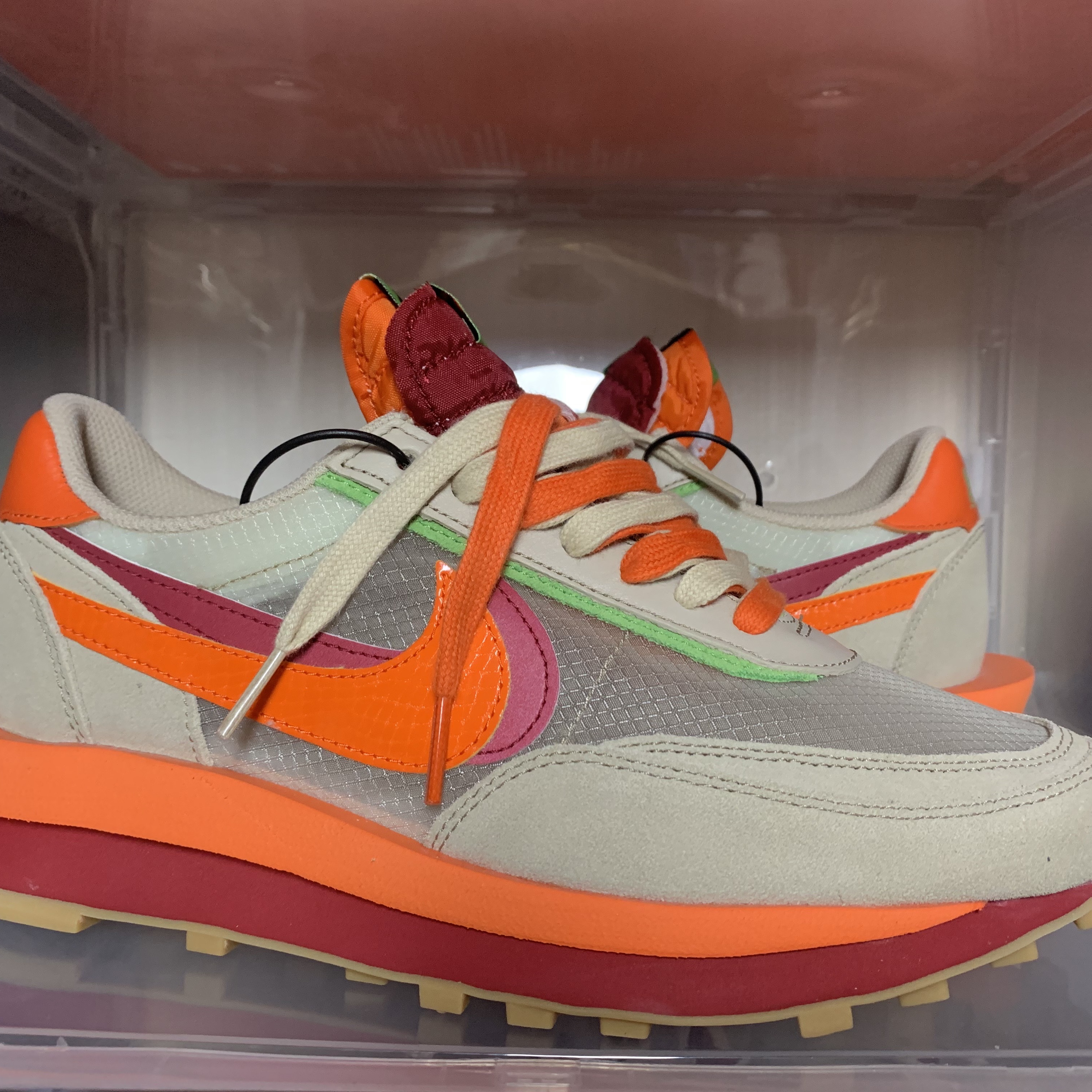 Nike x Sacai x Clot LDWaffle Orange Blaze 착용 스타일 - 3