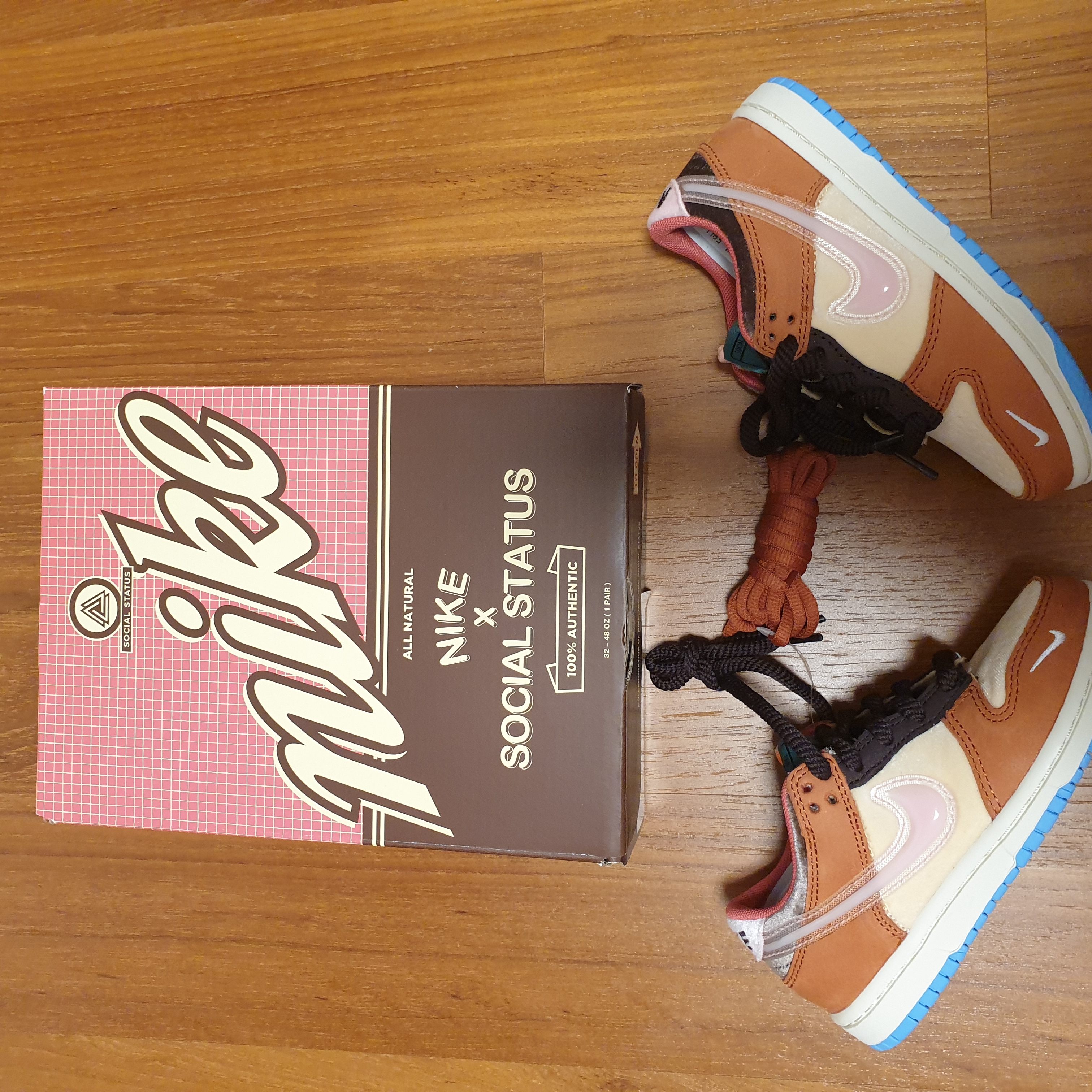 (PS) Nike x Social Status Dunk Low Free Lunch Chocolate Milk 착용 스타일 - 2