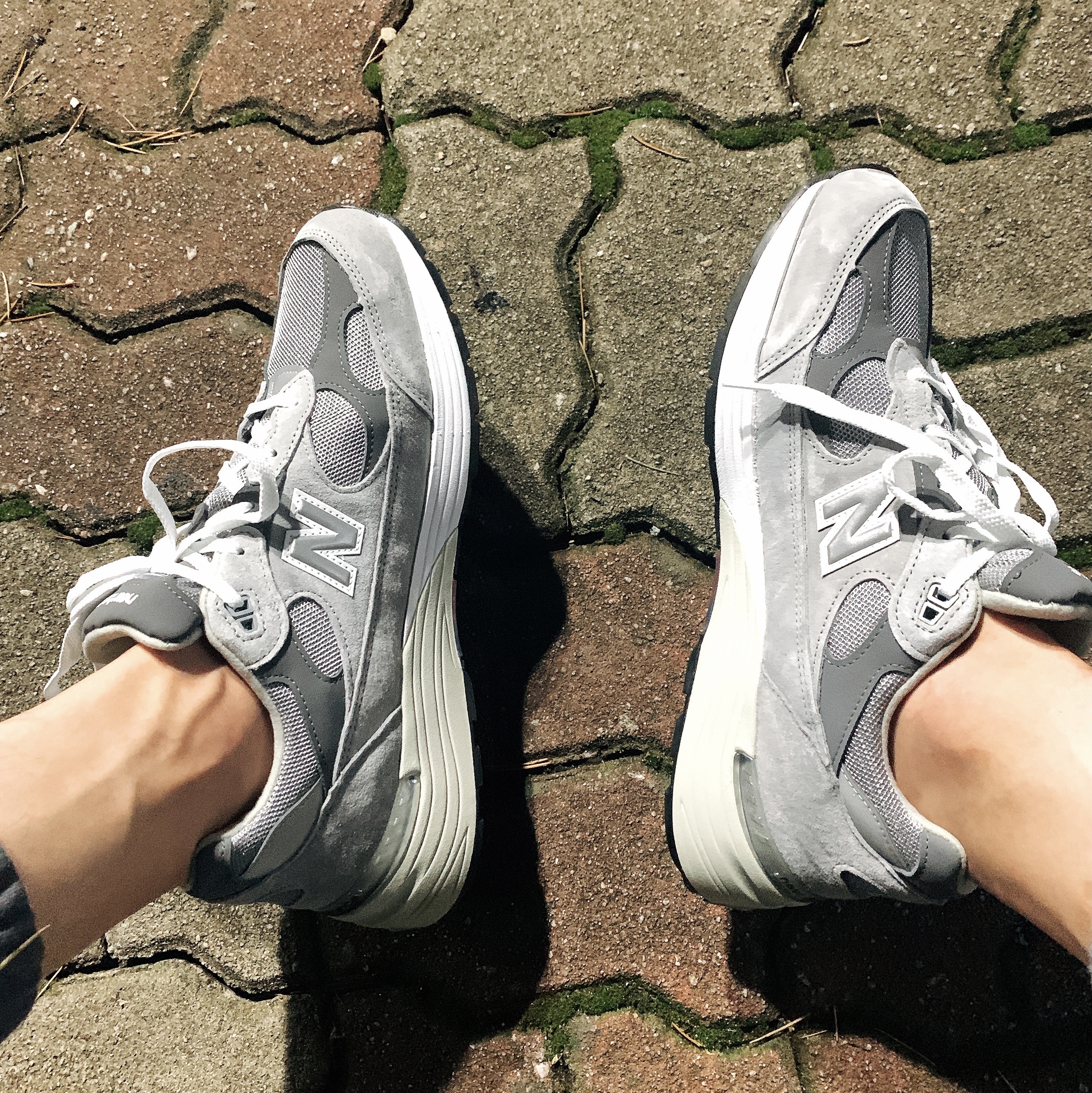 New Balance 992 Made in USA Grey - D Standard 착용 스타일 - 2