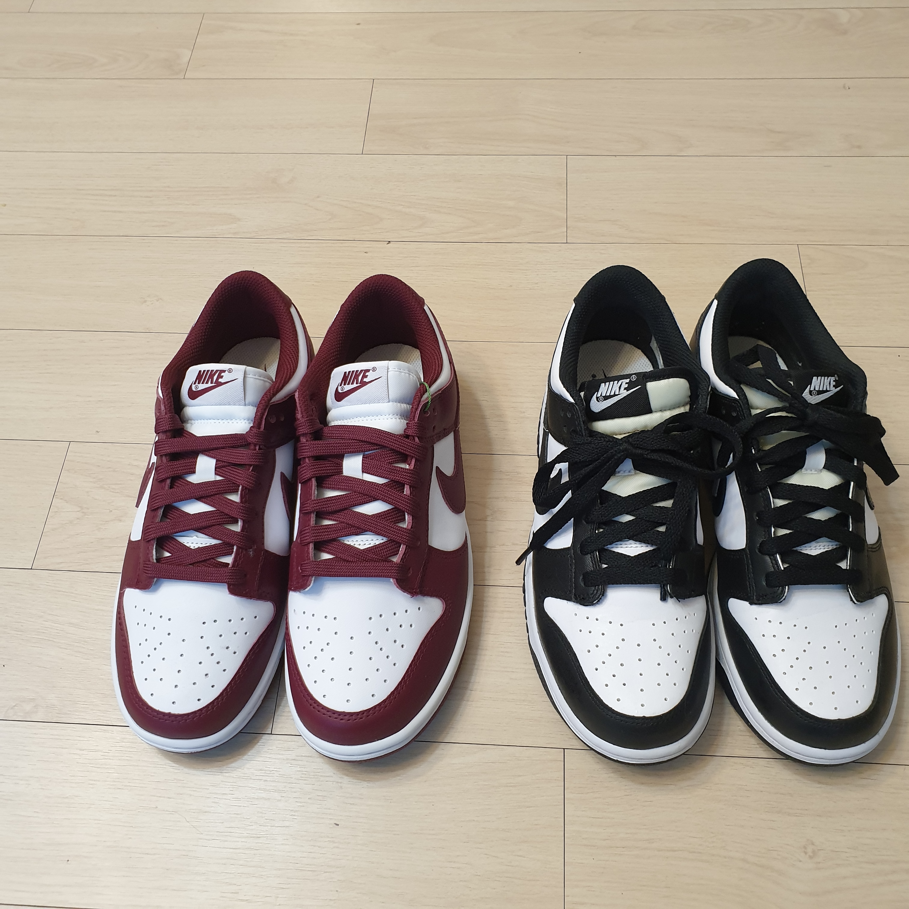 (W) Nike Dunk Low Bordeaux, (GS) Nike Dunk Low Black 착용 스타일 - 5
