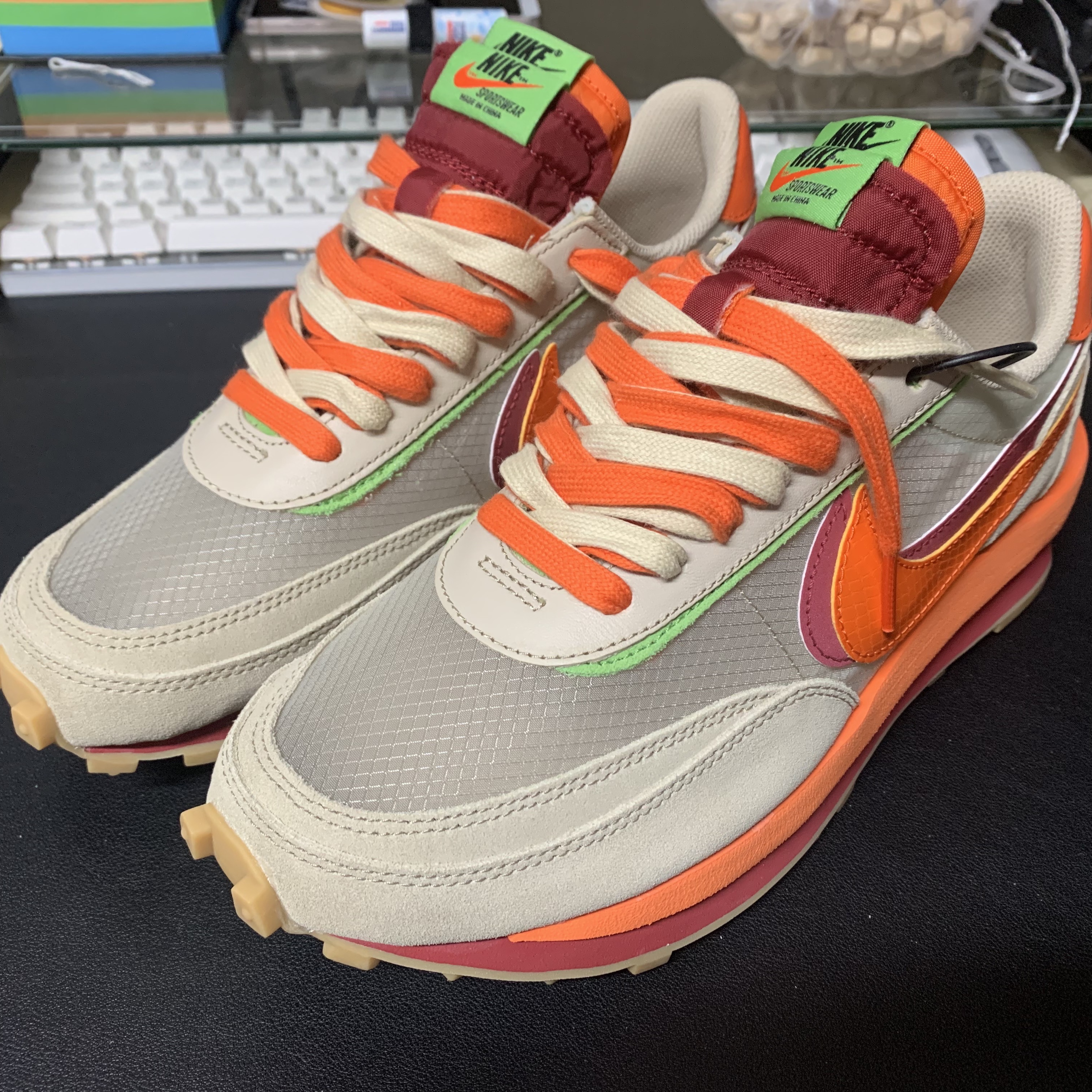 Nike x Sacai x Clot LDWaffle Orange Blaze 착용 스타일 - 2