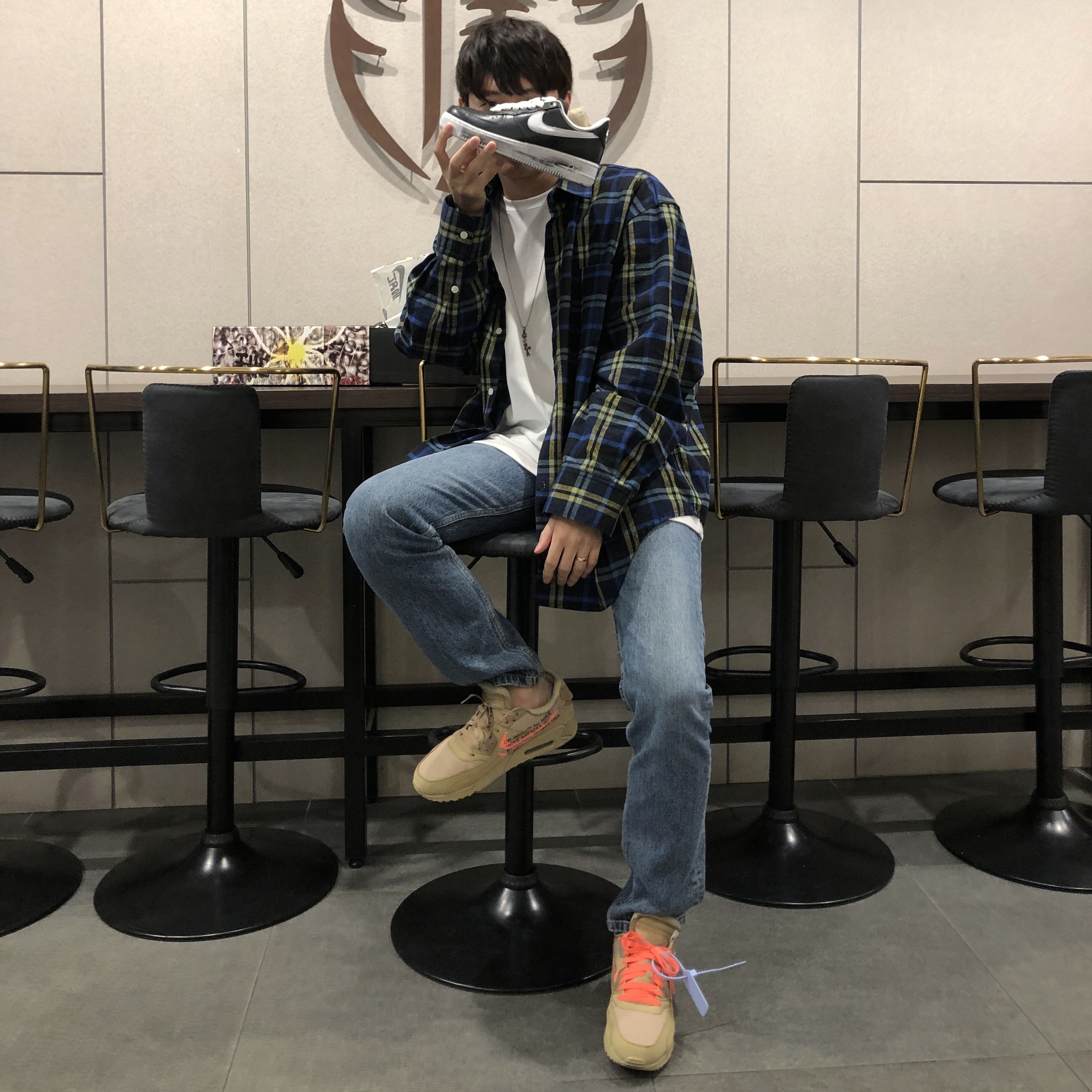 Nike x Peaceminusone Air Force 1 Low Para-Noise, Nike x Off-White Air Max 90 V2 Desert Ore 착용 스타일