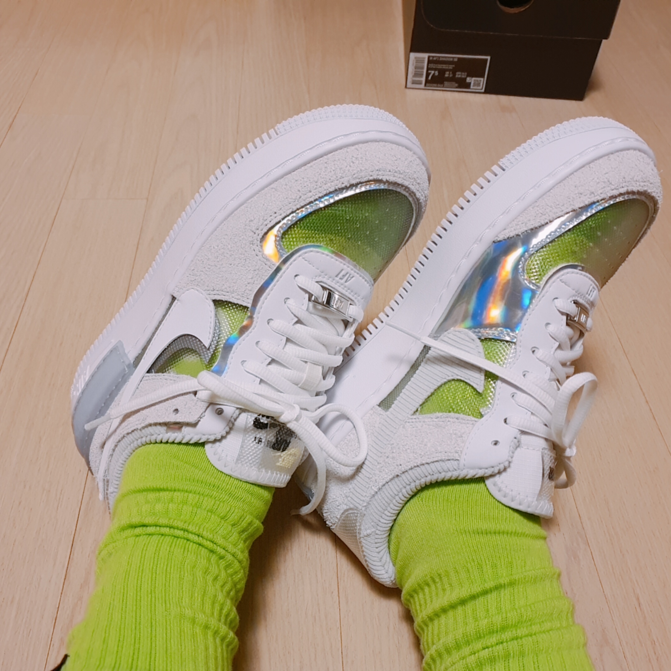 (W) Nike Air Force 1 Shadow Pure Platinum 착용 스타일