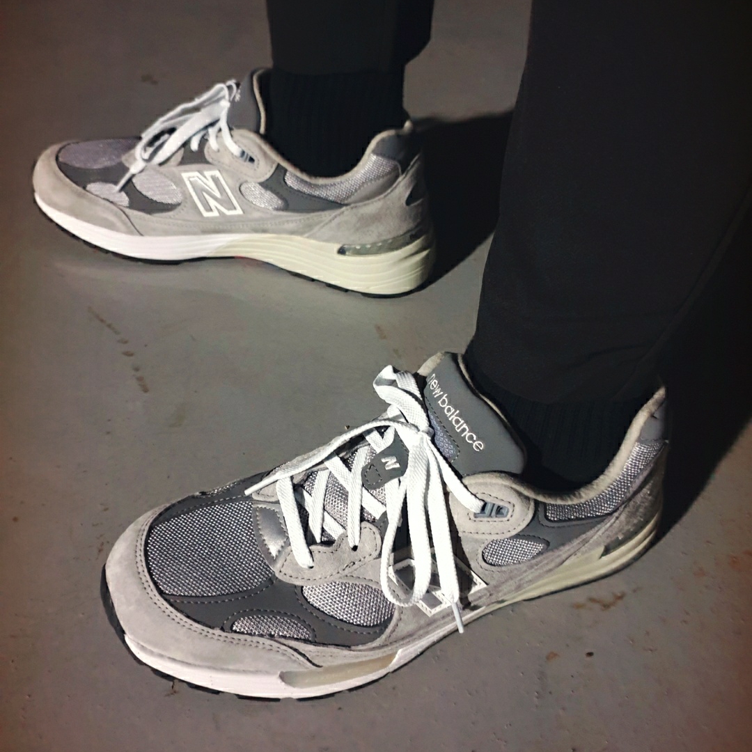 New Balance 992 Made in USA Grey - D Standard 착용 스타일 - 5