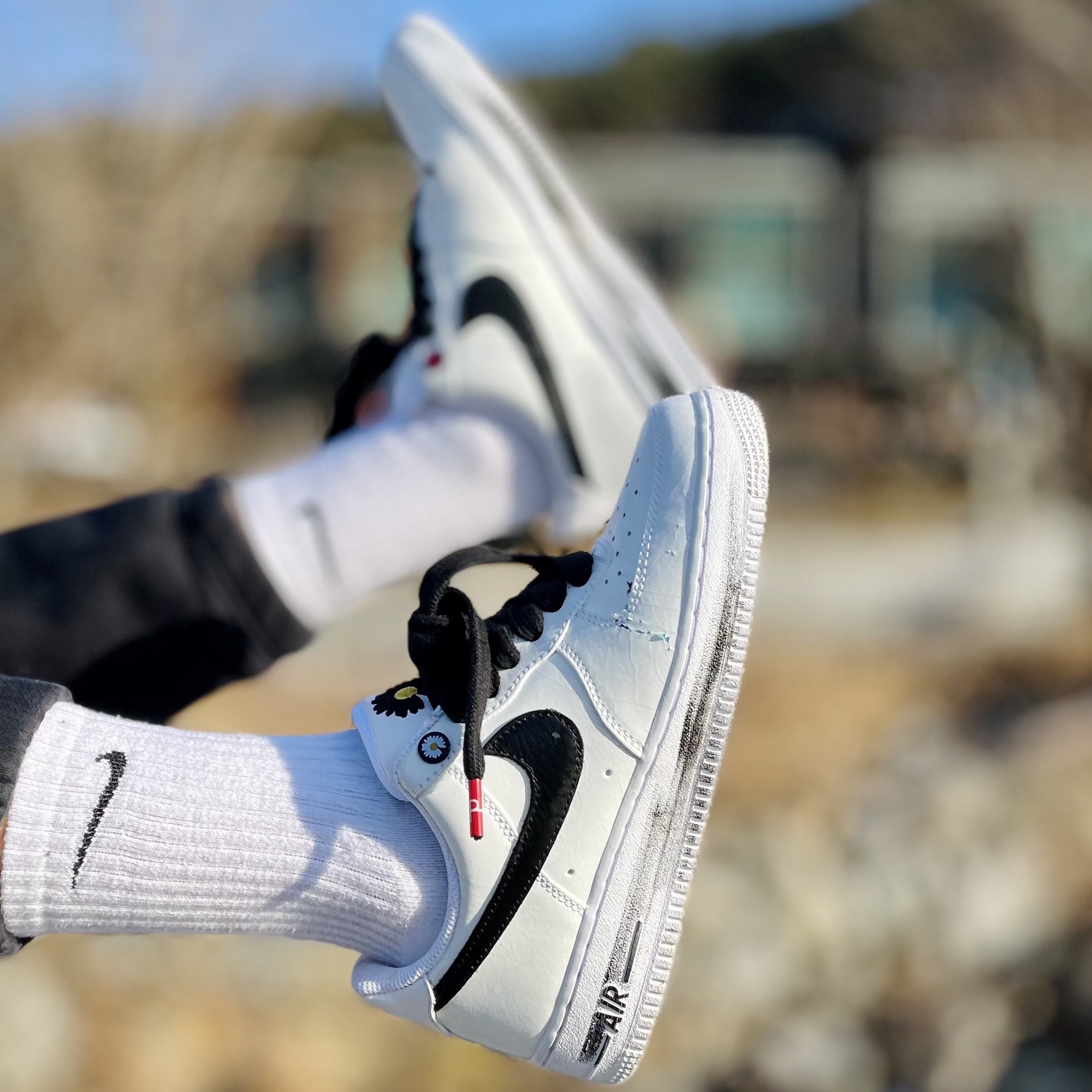 Nike x Peaceminusone Air Force 1 Low Para-Noise 2.0 착용 스타일