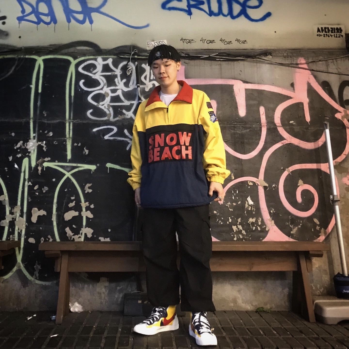 Nike x Sacai Blazer Mid Snow Beach 착용 스타일 - 2