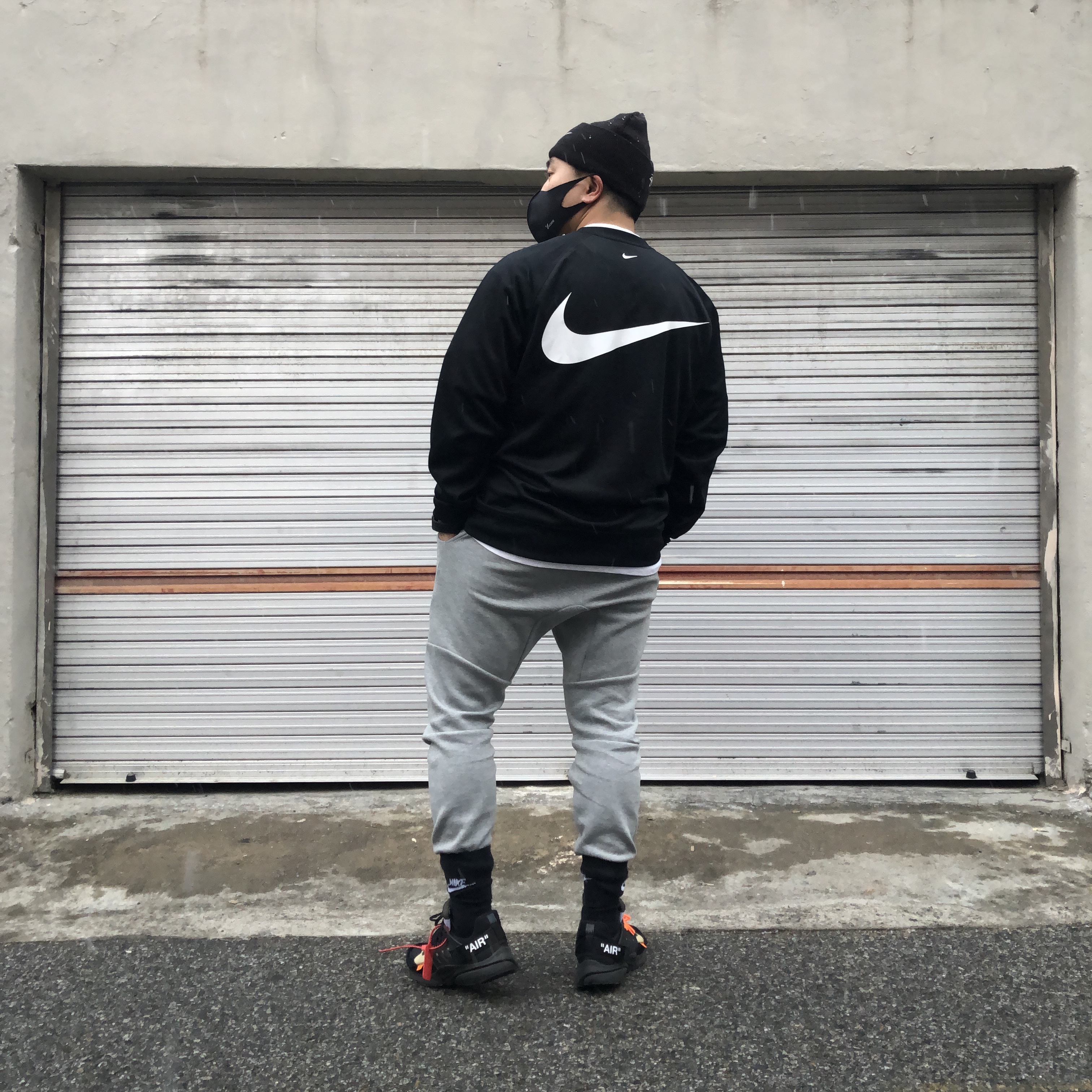 Nike x Off-White Air Presto Black, Nike x Stussy Cuff Beanie Black 착용 스타일 - 3