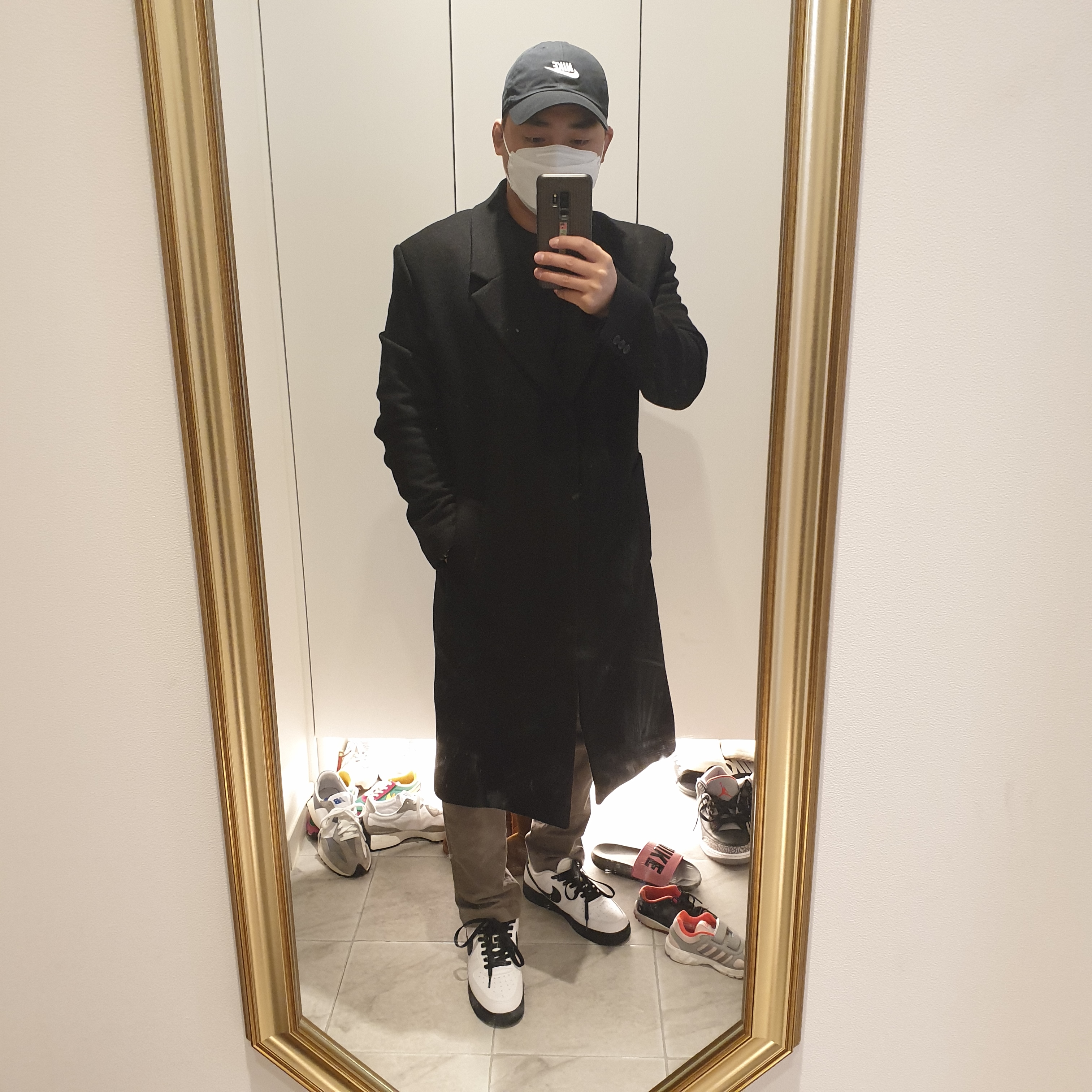 Nike Air Force 1 Low White Black Midsole 착용 스타일